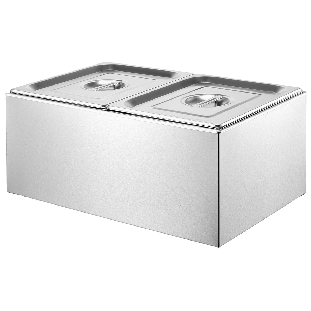 24QT Commercial Food Warmer, 2-Pan Electric Steam Table, 1200W Professional Countertop Stainless Steel Buffet Bain Marie with 86-185 Fahrenheit Temp Control