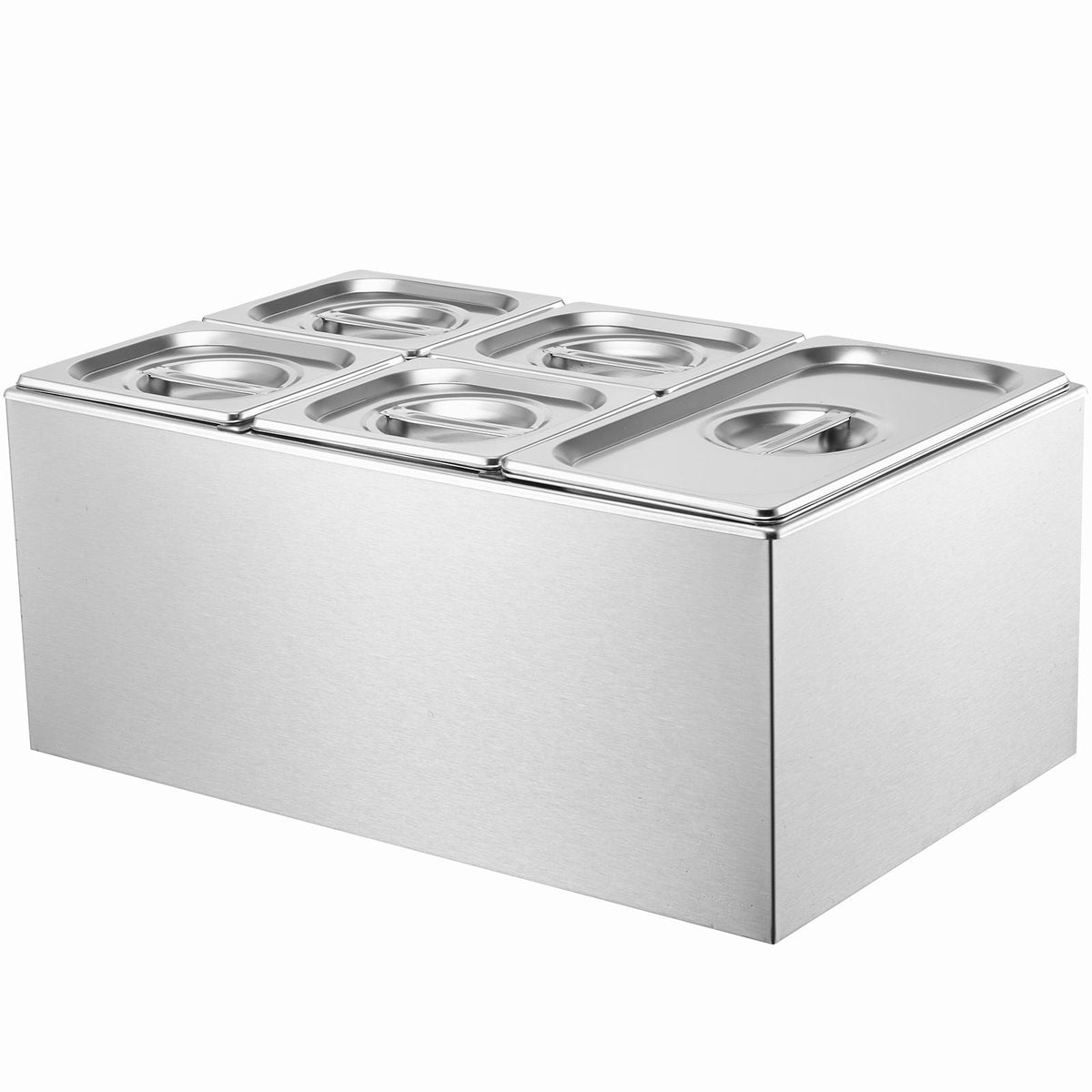24QT Commercial Food Warmer, 5-Pan Electric Steam Table, 1200W Professional Countertop Stainless Steel Buffet Bain Marie with 86-185 F Temp Control for Catering, Buffet, Parties, Restaurants