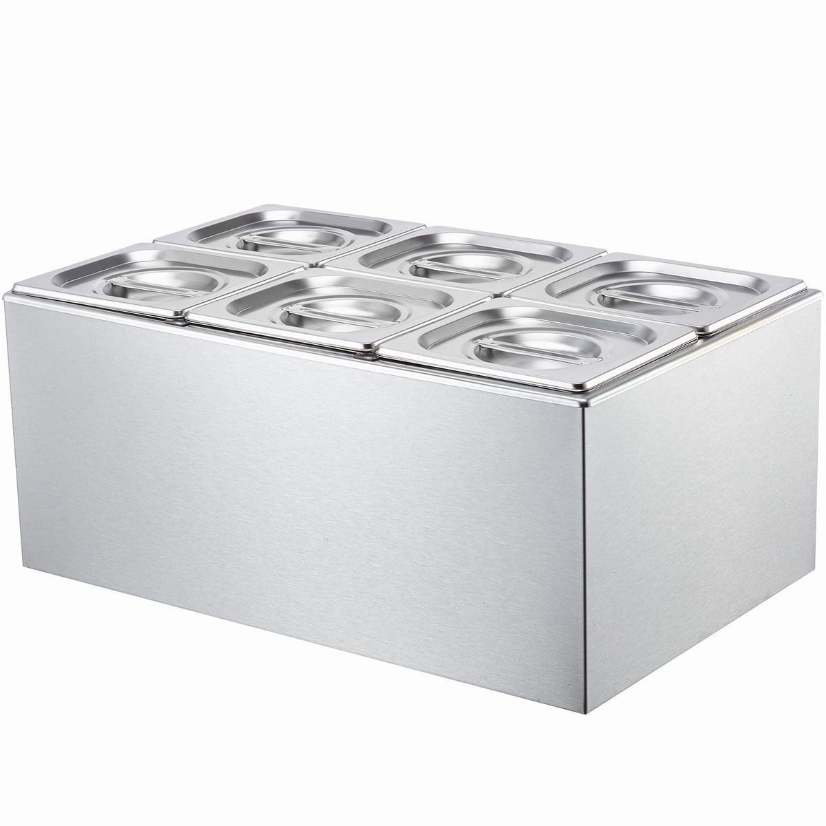 24QT Commercial Food Warmer, 6-Pan Electric Steam Table, 1200W Professional Countertop Stainless Steel Buffet Bain Marie with 86-185 F Temp Control for Catering, Buffet, Parties, Restaurants