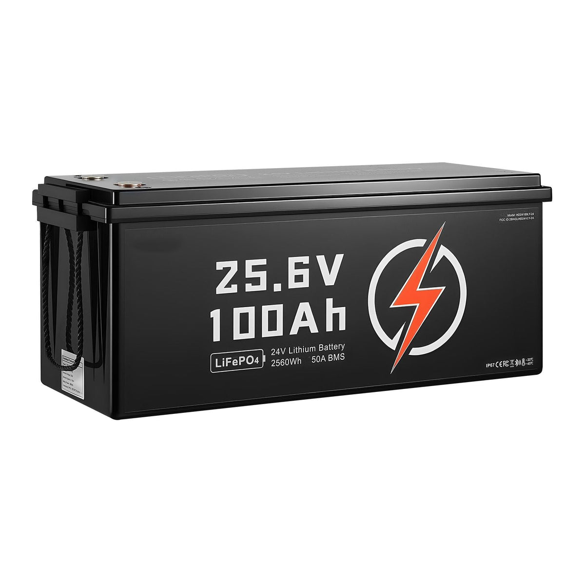 24V 100Ah LiFePO4 Lithium Battery, Bluetooth, Deep Cycle Lithium Rechargeable Battery, Built-in 50A BMS, Low Temp Protection, 4000+ Cycles, Max. 2560Wh, for RV, Camper, Trolling Motors, Marine
