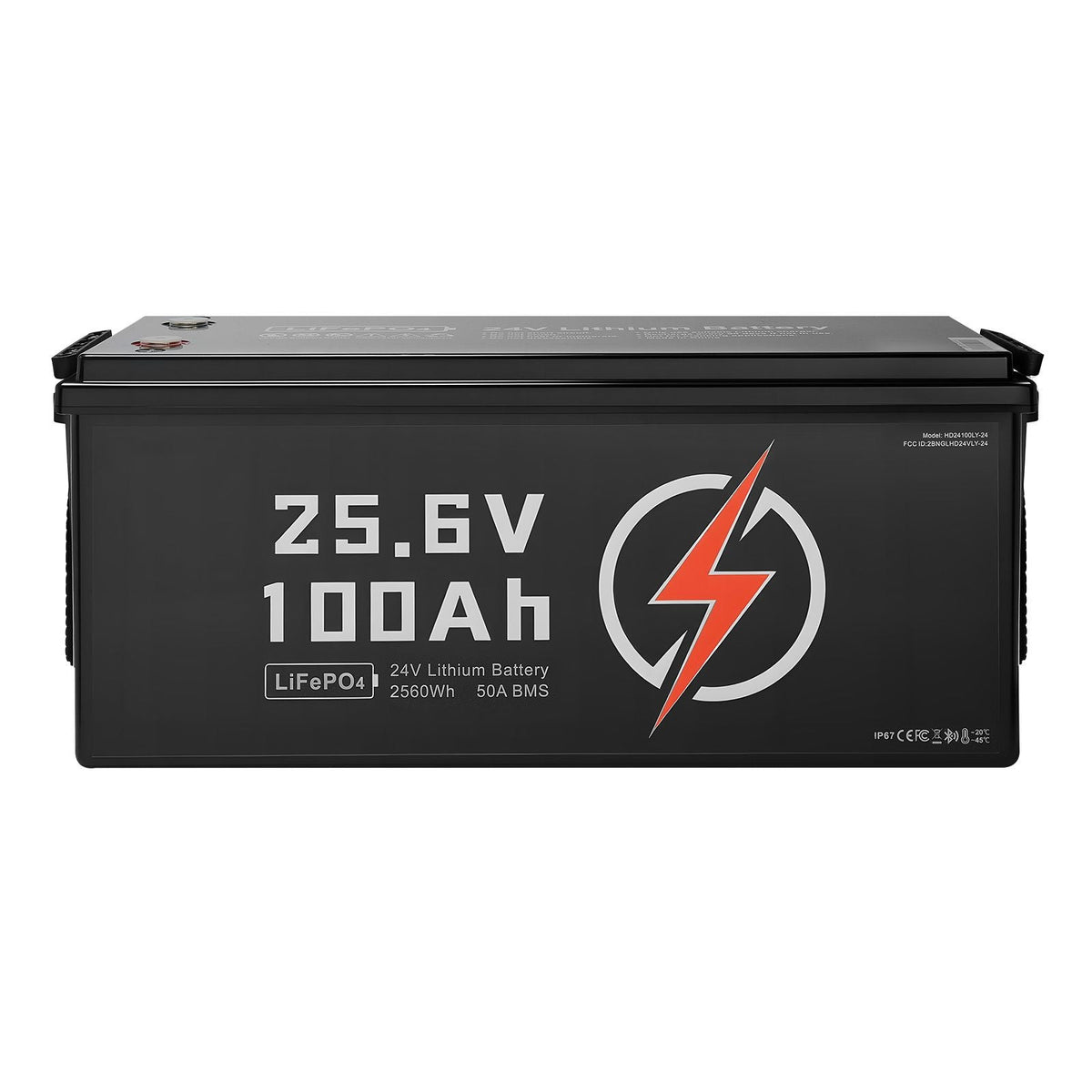 24V 100Ah LiFePO4 Lithium Battery, Bluetooth, Deep Cycle Lithium Rechargeable Battery, Built-in 50A BMS, Low Temp Protection, 4000+ Cycles, Max. 2560Wh, for RV, Camper, Trolling Motors, Marine