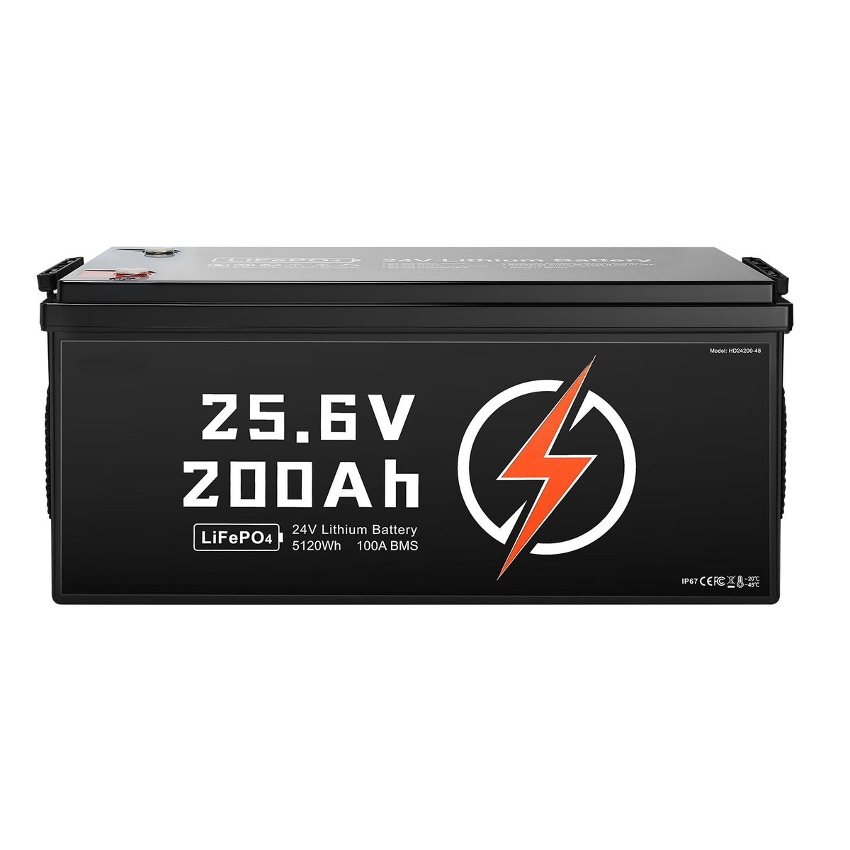 24V 200Ah LiFePO4 Lithium Battery, Built-in 100A BMS, Deep Cycle Lithium Rechargeable Battery with Low Temperature Protection, 4000+ Cycles, Max. 5120Wh, for RV, Camper, Trolling Motors, Marine