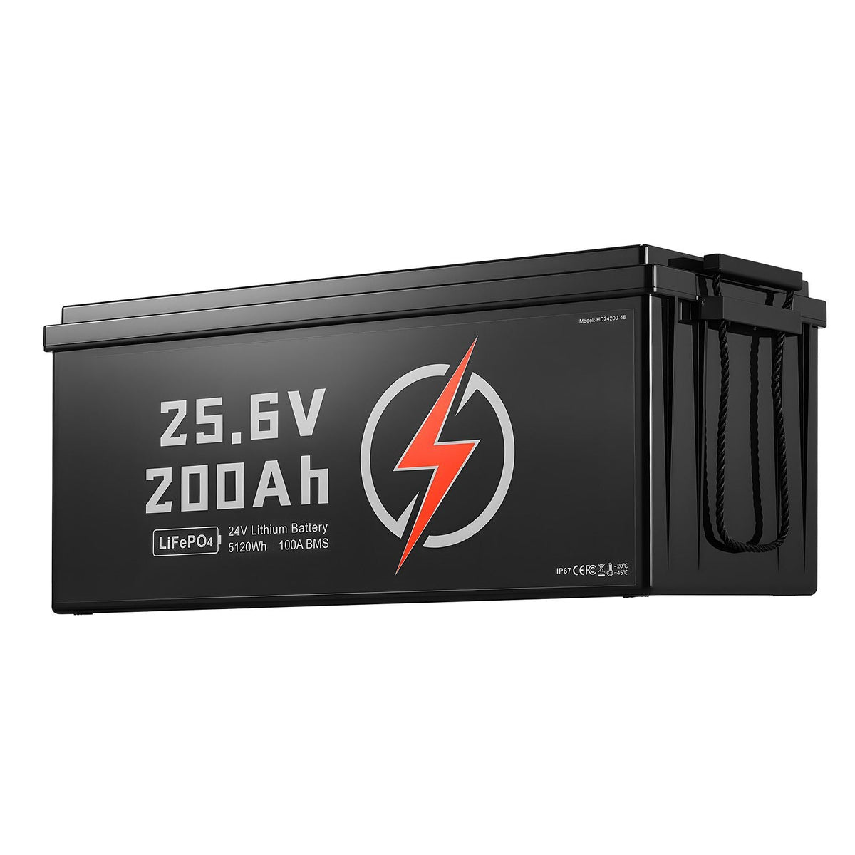24V 200Ah LiFePO4 Lithium Battery, Built-in 100A BMS, Deep Cycle Lithium Rechargeable Battery with Low Temperature Protection, 4000+ Cycles, Max. 5120Wh, for RV, Camper, Trolling Motors, Marine
