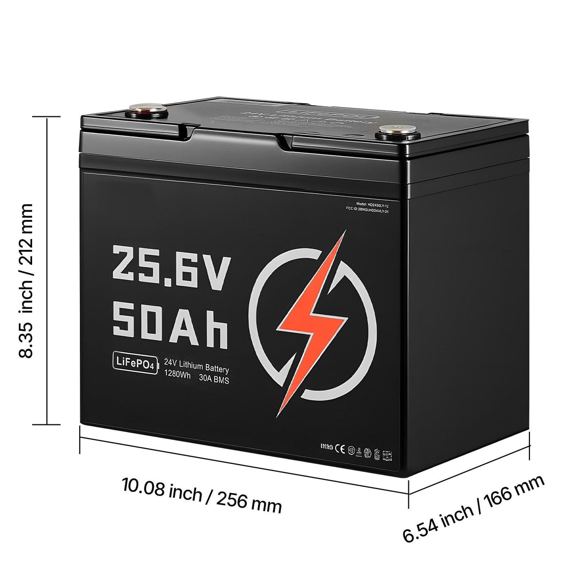 24V 50Ah LiFePO4 Lithium Battery, Bluetooth, Deep Cycle Lithium Rechargeable Battery, Built-in 30A BMS, Low Temp Protection, 4000+ Cycles, Max. 1280Wh, for RV, Camper, Trolling Motors, Marine