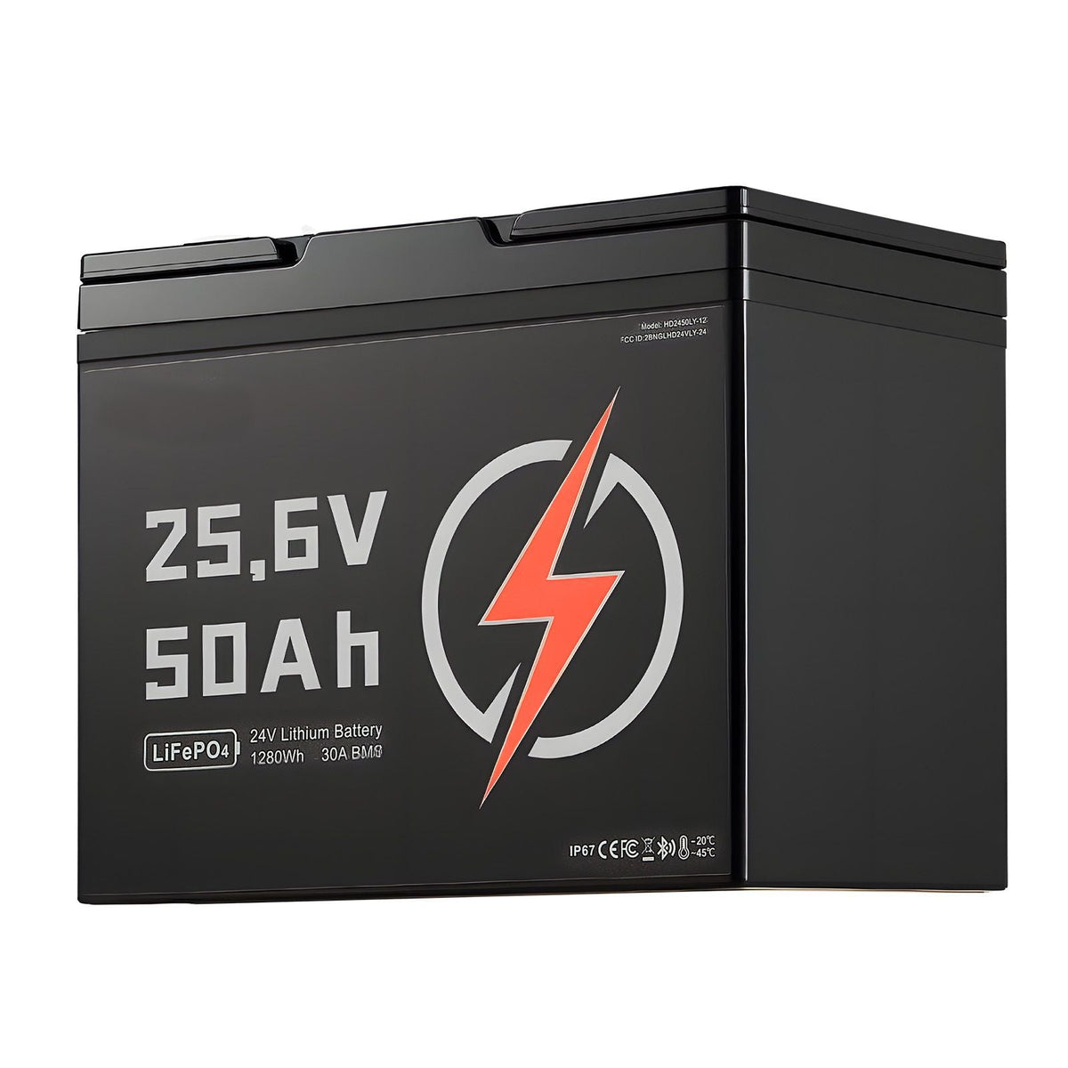 24V 50Ah LiFePO4 Lithium Battery, Bluetooth, Deep Cycle Lithium Rechargeable Battery, Built-in 30A BMS, Low Temp Protection, 4000+ Cycles, Max. 1280Wh, for RV, Camper, Trolling Motors, Marine