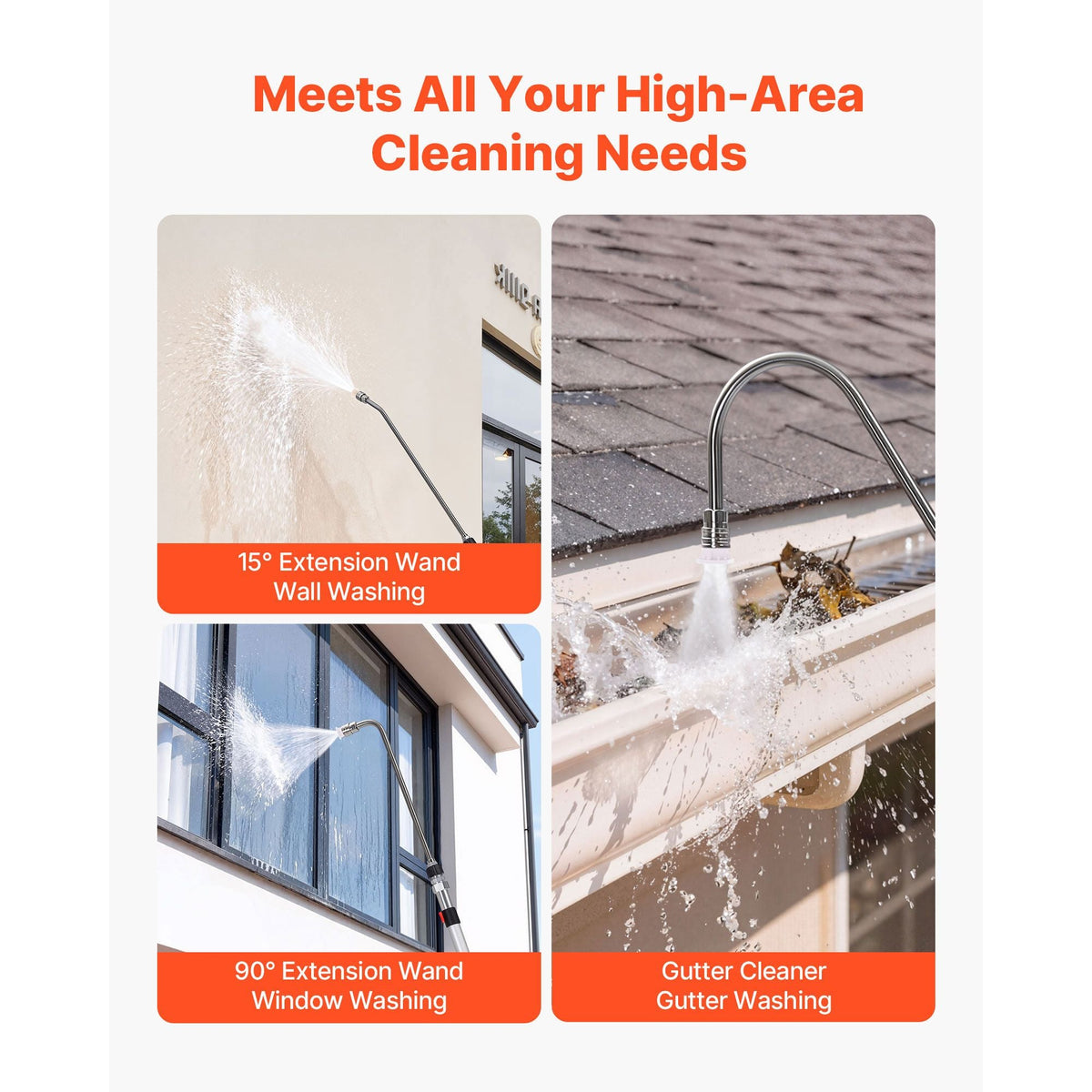 25 FT Pressure Washer Telescoping Wand, with Power Washer Extension Wands & High Pressure Hose, Brush Head, 7 Nozzles, Hose Adapter, Upgrade Support Belt, Storage Bag, 4000 PSI for High Cleaning