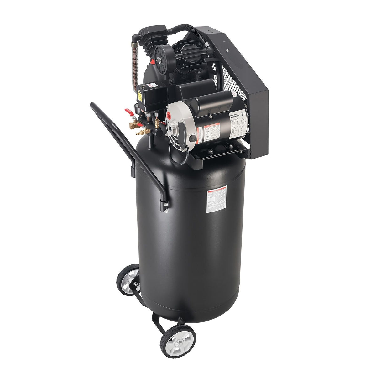 25-Gallon Air Compressor, 2HP 5.5 SCFM at 90PSI, Max 200PSI Pressure Oil-Lubricated Air Compressor Tank, Portable on Wheels for Auto Repair, Spray Painting, Woodwork Nailing, 120V