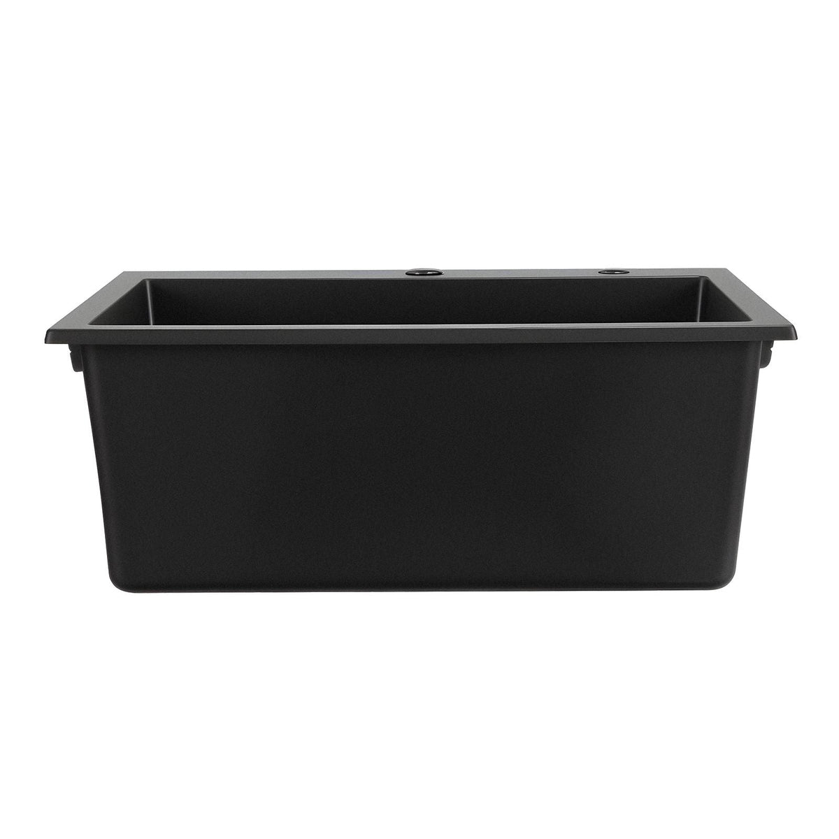 25 inch Kitchen Sink Workstation, Top Mount Granite Sinks, Drop-In Single Bowl Farmhouse Basin with Multiple Accessories, Household Dishwasher Sinks for RV, Prep Kitchen, and Bar (Black)