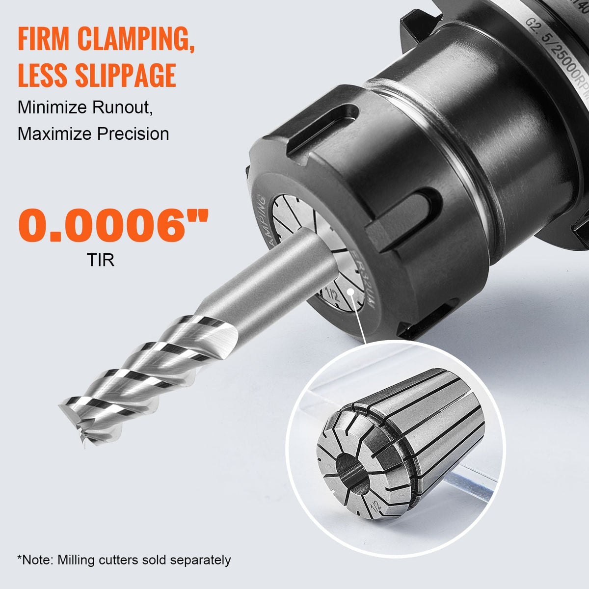 25 pcs ER32 Collet Set, 1/16''-13/16'', ER32 Spring Collet Chuck Set, 0.0006"/15 μm TIR Lathe Chuck Tool with 25 Labeled Storage Boxes, for CNC Engraving Machine Milling Lathe Tool Drill Press