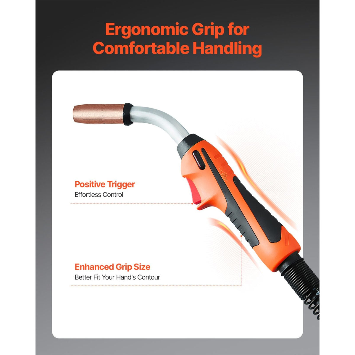250Amp Mig Welding Gun with 15FT Cable, Compatible with Millermatic 200, 210, 212, 250, 250X, 251, 252 Welders, Suitable for 0.030", 0.035" and 0.045" Welding Wires