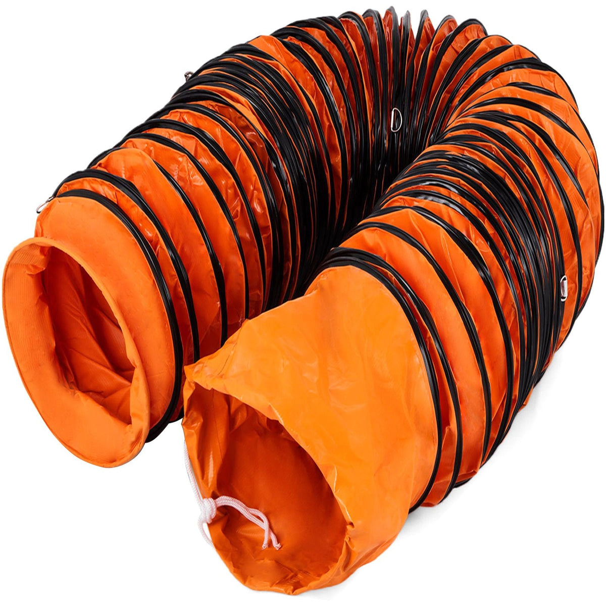 25ft Ducting Hose, PVC Flexible Duct Hosing with S Hook & Steel Support for 8inch Utility Blower