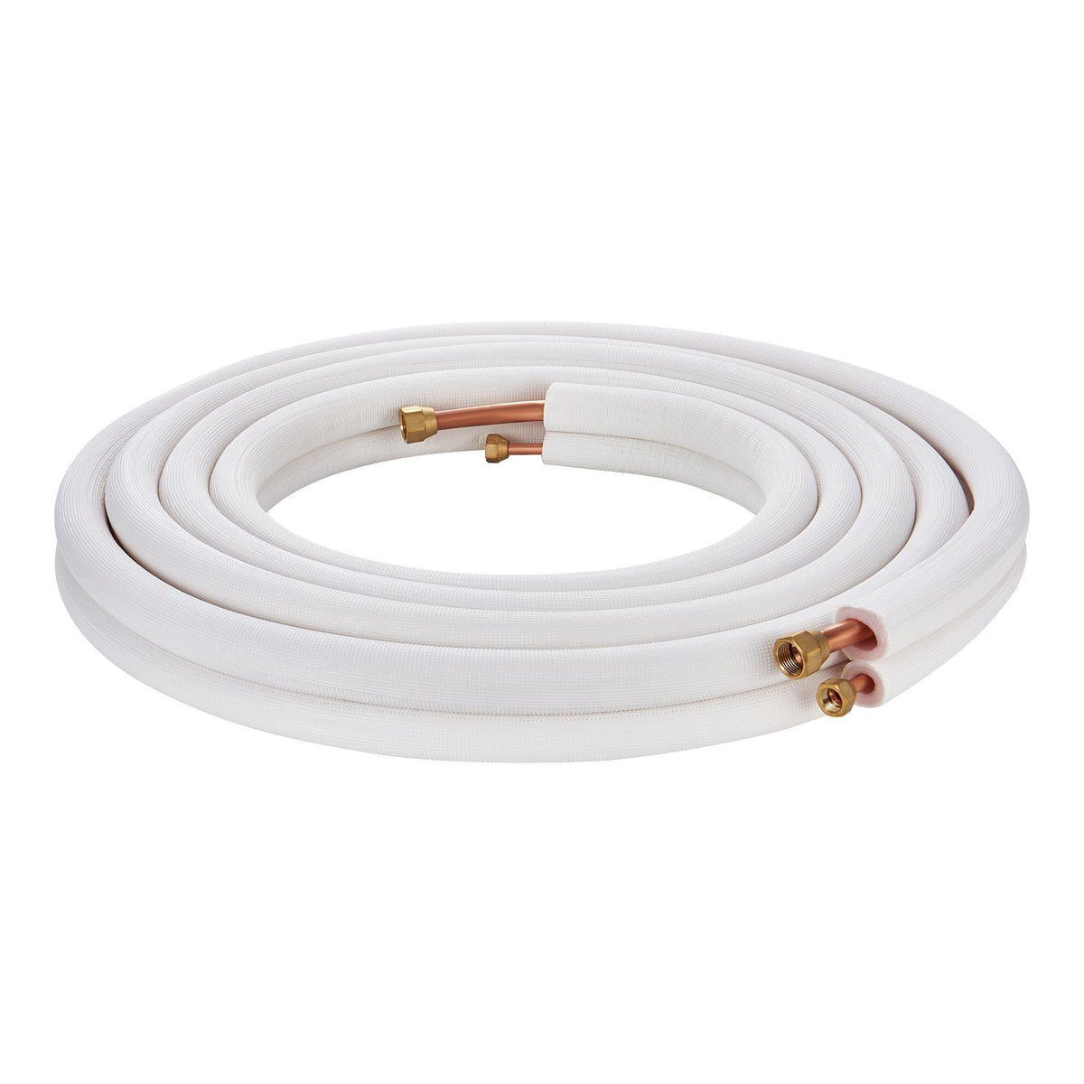 25FT Mini Split Line Set, 1/4" & 1/2" O.D Copper Pipes Tubing and Triple-Layer Insulation, for Mini Split Air Conditioning Refrigerant or Heating Pump Equipment & HVAC with Wrapping Strips.