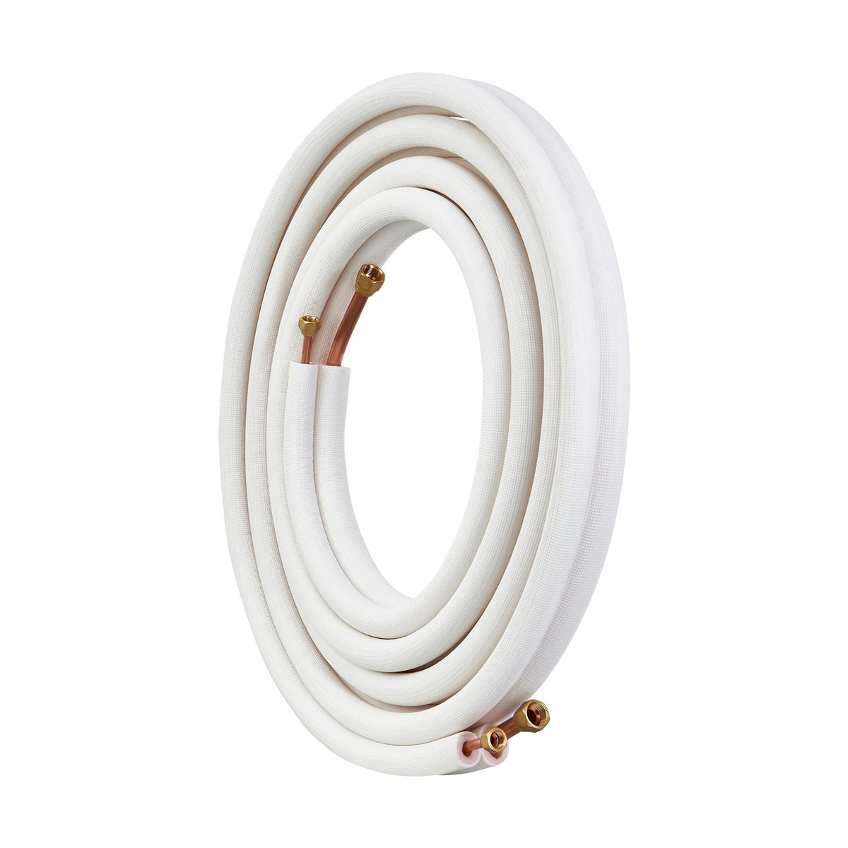 25FT Mini Split Line Set, 1/4" & 1/2" O.D Copper Pipes Tubing and Triple-Layer Insulation, for Mini Split Air Conditioning Refrigerant or Heating Pump Equipment & HVAC with Wrapping Strips.