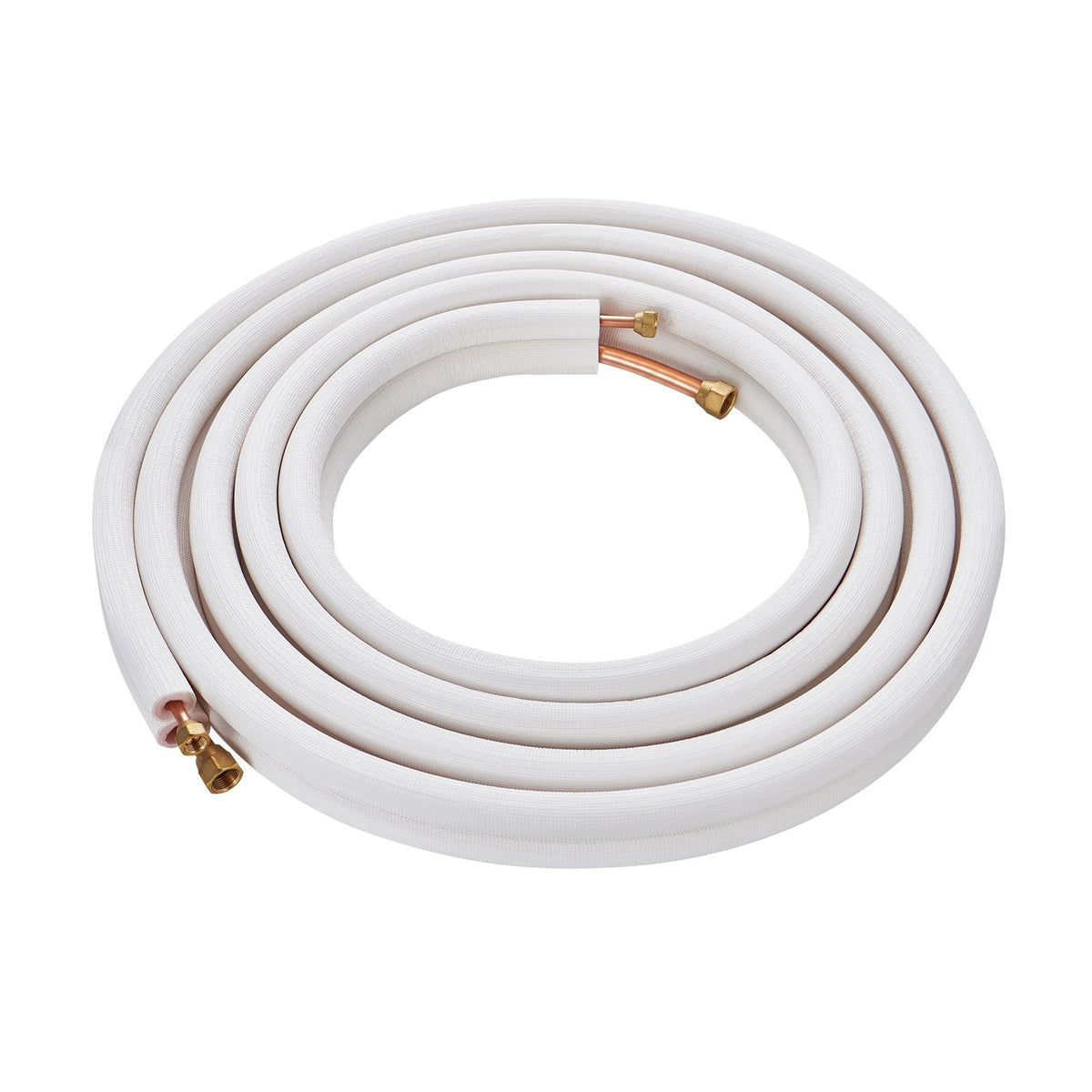 25FT Mini Split Line Set, 1/4" & 1/2" O.D Copper Pipes Tubing and Triple-Layer Insulation, for Mini Split Air Conditioning Refrigerant or Heating Pump Equipment & HVAC with Wrapping Strips.