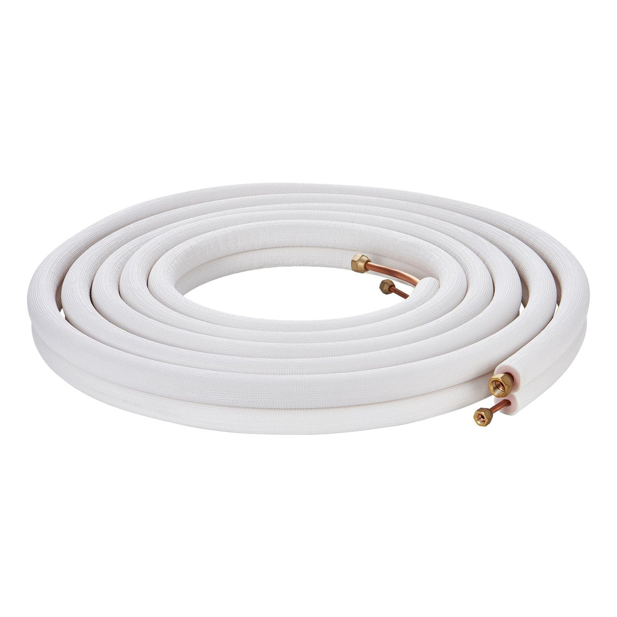 25FT Mini Split Line Set, 1/4" & 3/8" O.D Copper Pipes Tubing and Triple-Layer Insulation, for Air Conditioning or Heating Pump Equipment & HVAC with Rich Accessories (27ft Connection Cable)
