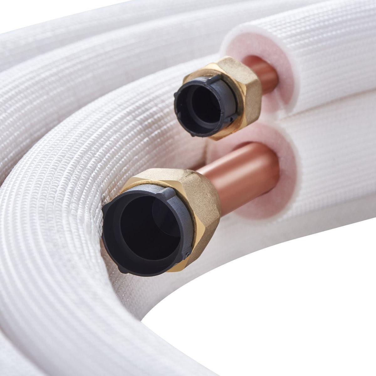 25FT Mini Split Line Set, 1/4" & 3/8" O.D Copper Pipes Tubing and Triple-Layer Insulation, for Air Conditioning or Heating Pump Equipment & HVAC with Rich Accessories (27ft Connection Cable)