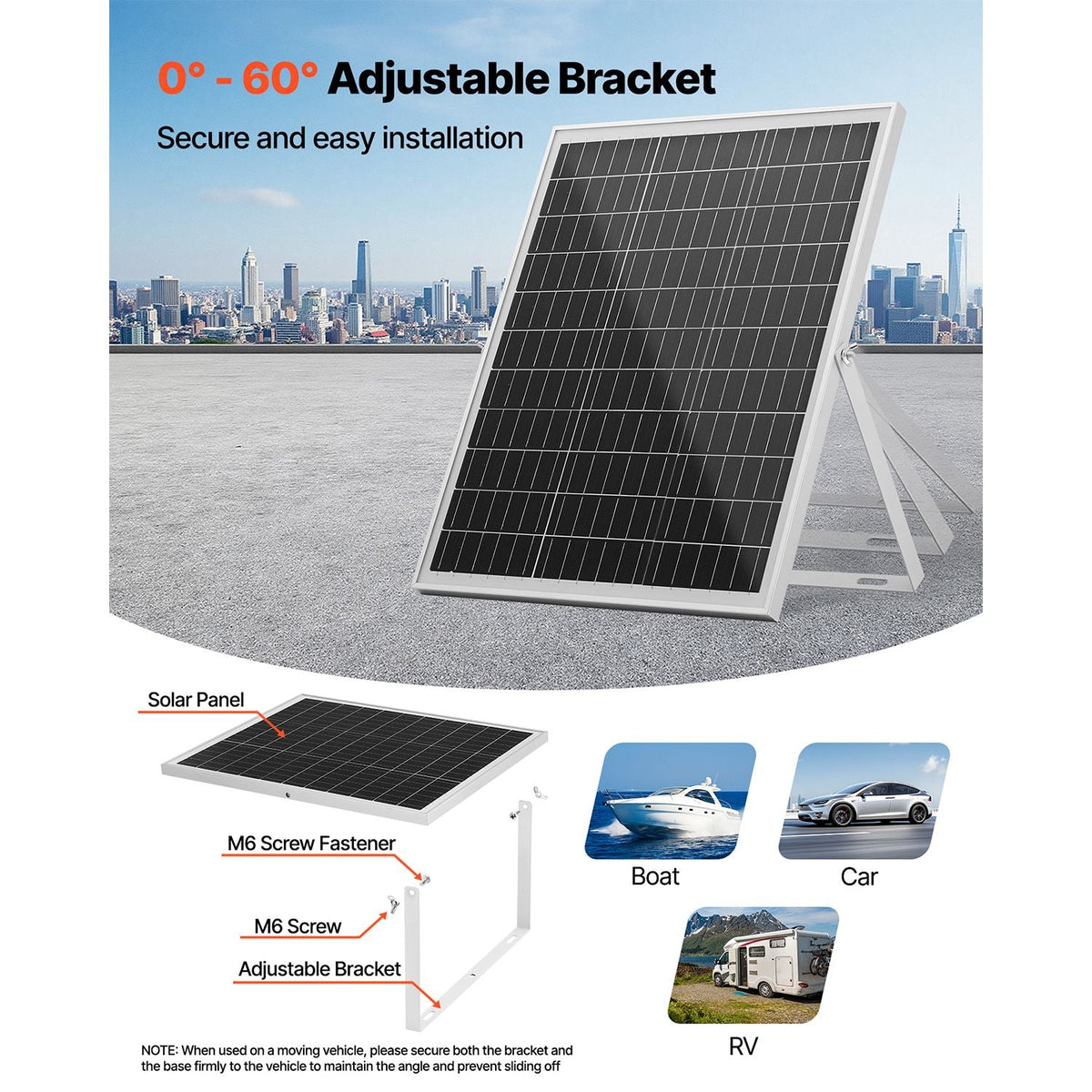 25W 12V Solar Panel Battery Charger, Solar Battery Trickle Charger Maintainer with Intelligent MPPT Controller & Adjustable Mount Bracket, IP67 Waterproof for Car Boat RV Motorcycle Trailer