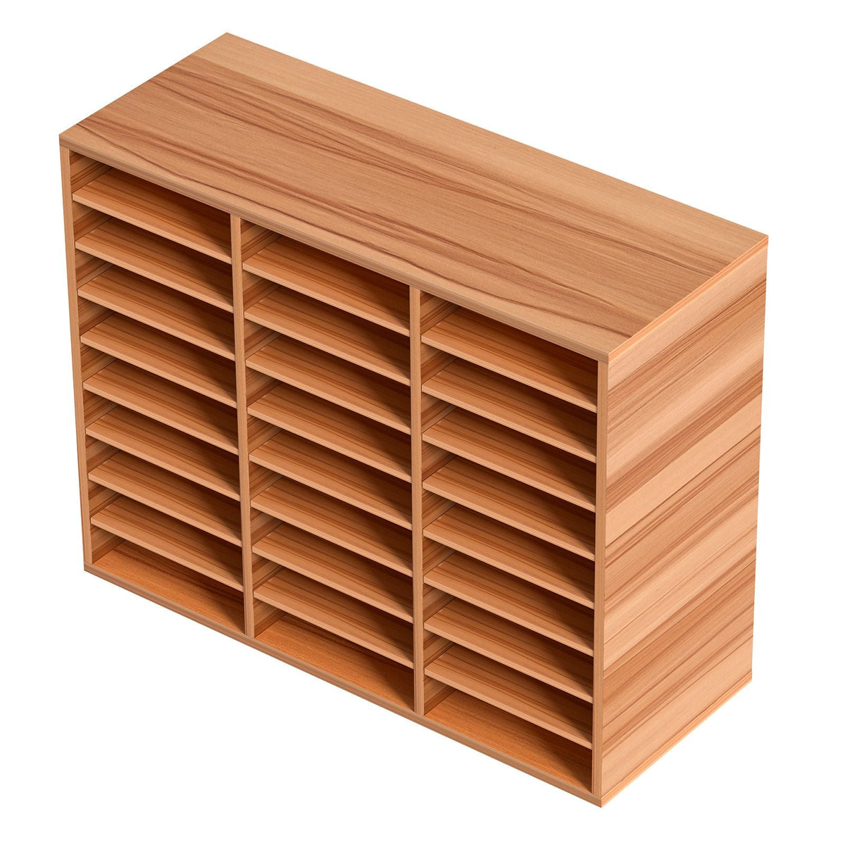 27 Compartments Wood Literature Organizer, Adjustable Shelves, Medium Density Fiberboard Mail Center, Office Home School Storage for Files, Documents, Papers, Magazines, White