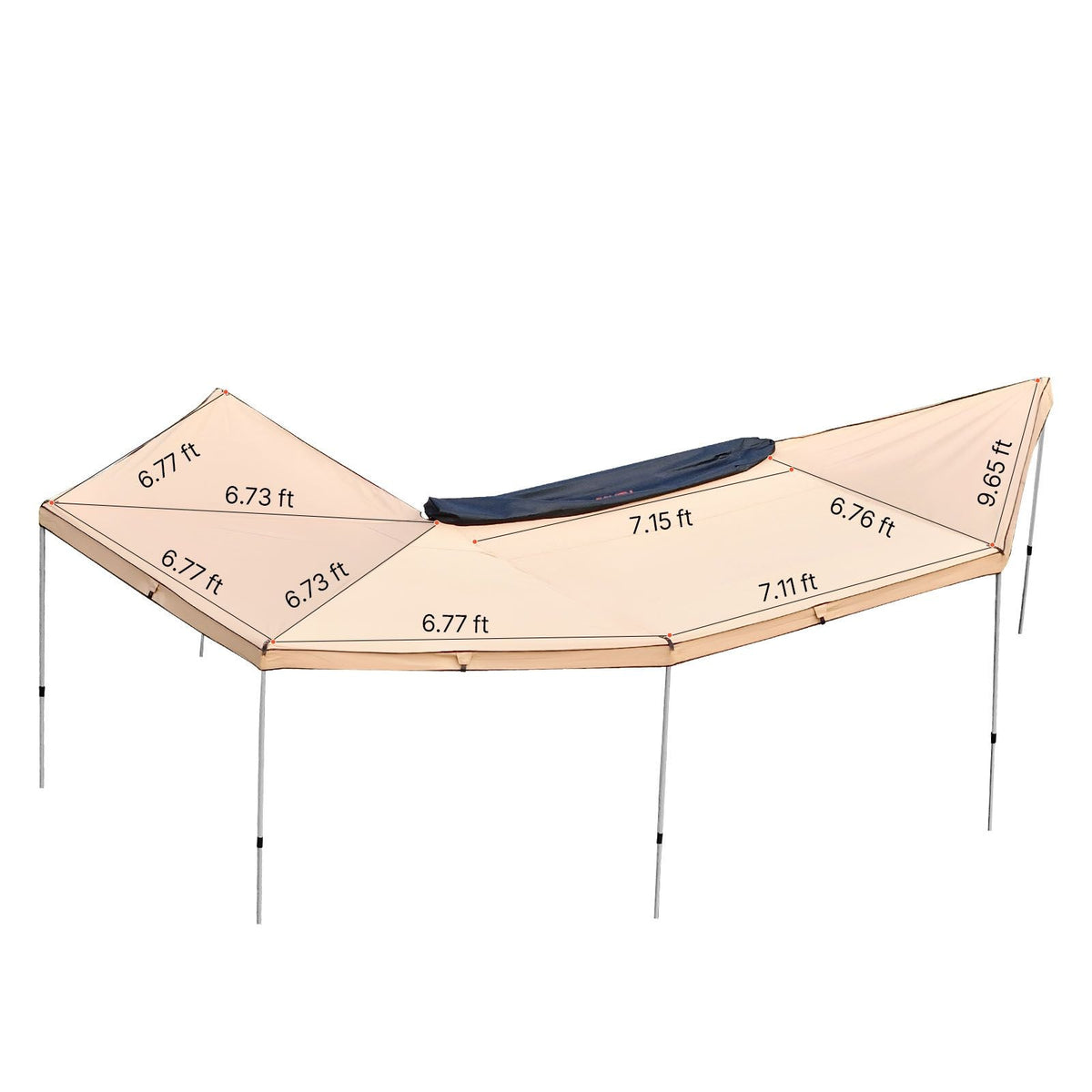 270 Degree Awning, 133 sq.ft Driver Side Vehicle Awning, Waterproof UV50+ Car Side Awnings with Carry Bag, All-Weather Free-Standing Overland Awnings Car Shelter for SUV Van Truck Camping
