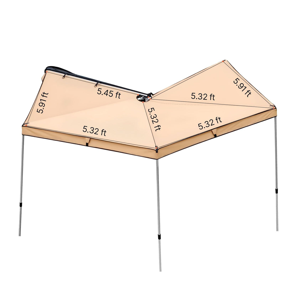 270 Degree Awning, 52 sq.ft Driver Side Vehicle Awning, Waterproof UV50+ Car Side Awnings with Carry Bag, All-Weather Free-Standing Overland Awnings Car Shelter for SUV Van Truck Camping