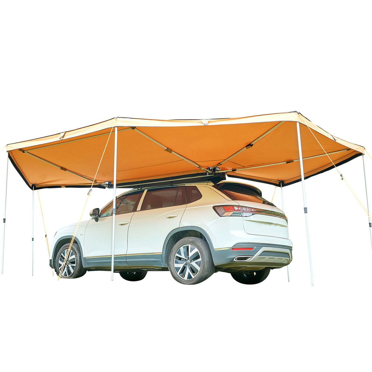 270 Degree Awning with Bulit-in LED Lights, 117 sq.ft Driver Side Vehicle Awning, Waterproof UV50+ Car Side Awnings, All-Weather Free-Standing Overland Awnings Car Shelter for SUV Truck Camping