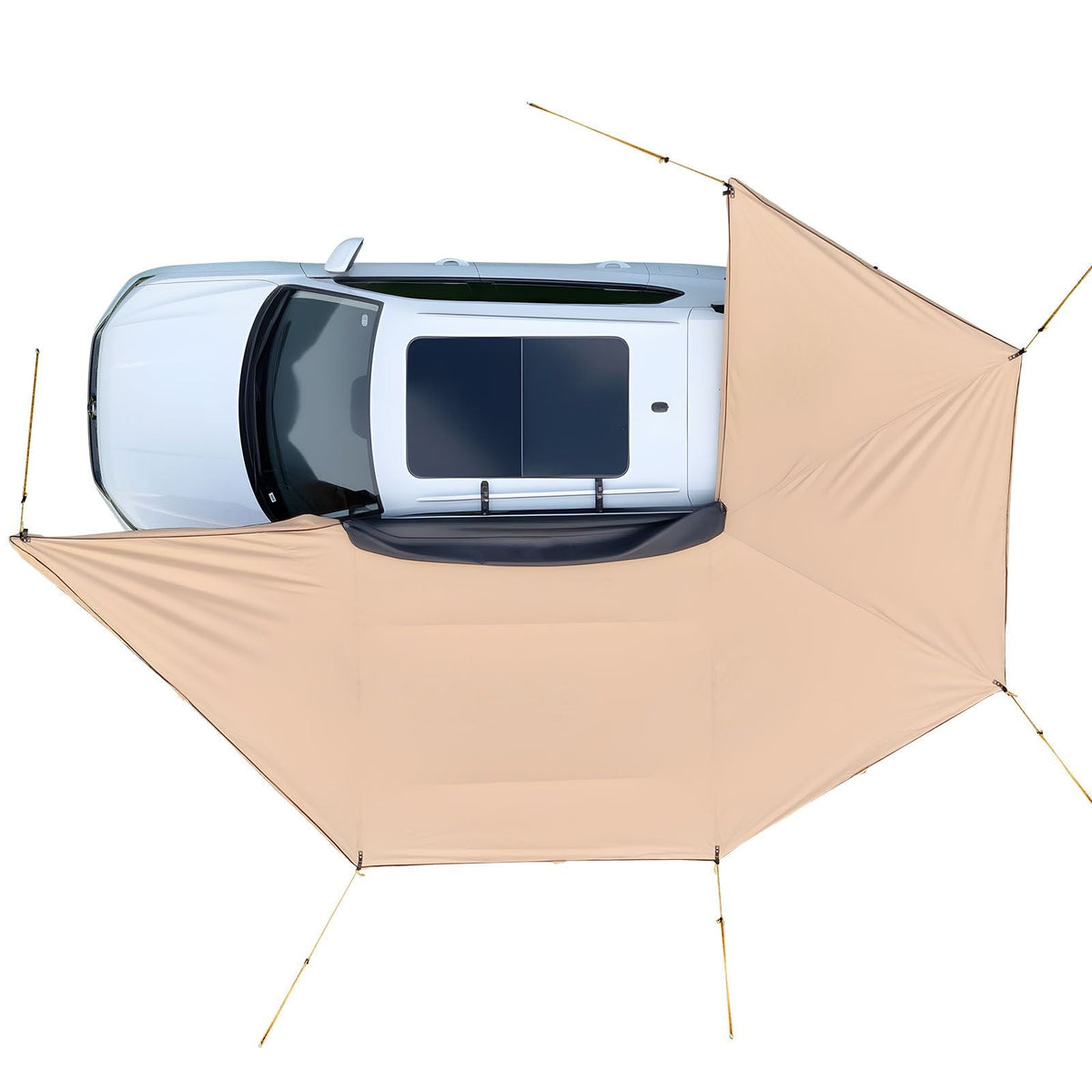 270 Degree Awning with Bulit-in LED Lights, 133 sq.ft Driver Side Vehicle Awning, Waterproof UV50+ Car Side Awnings, All-Weather Free-Standing Overland Awnings Car Shelter for SUV Truck Camping