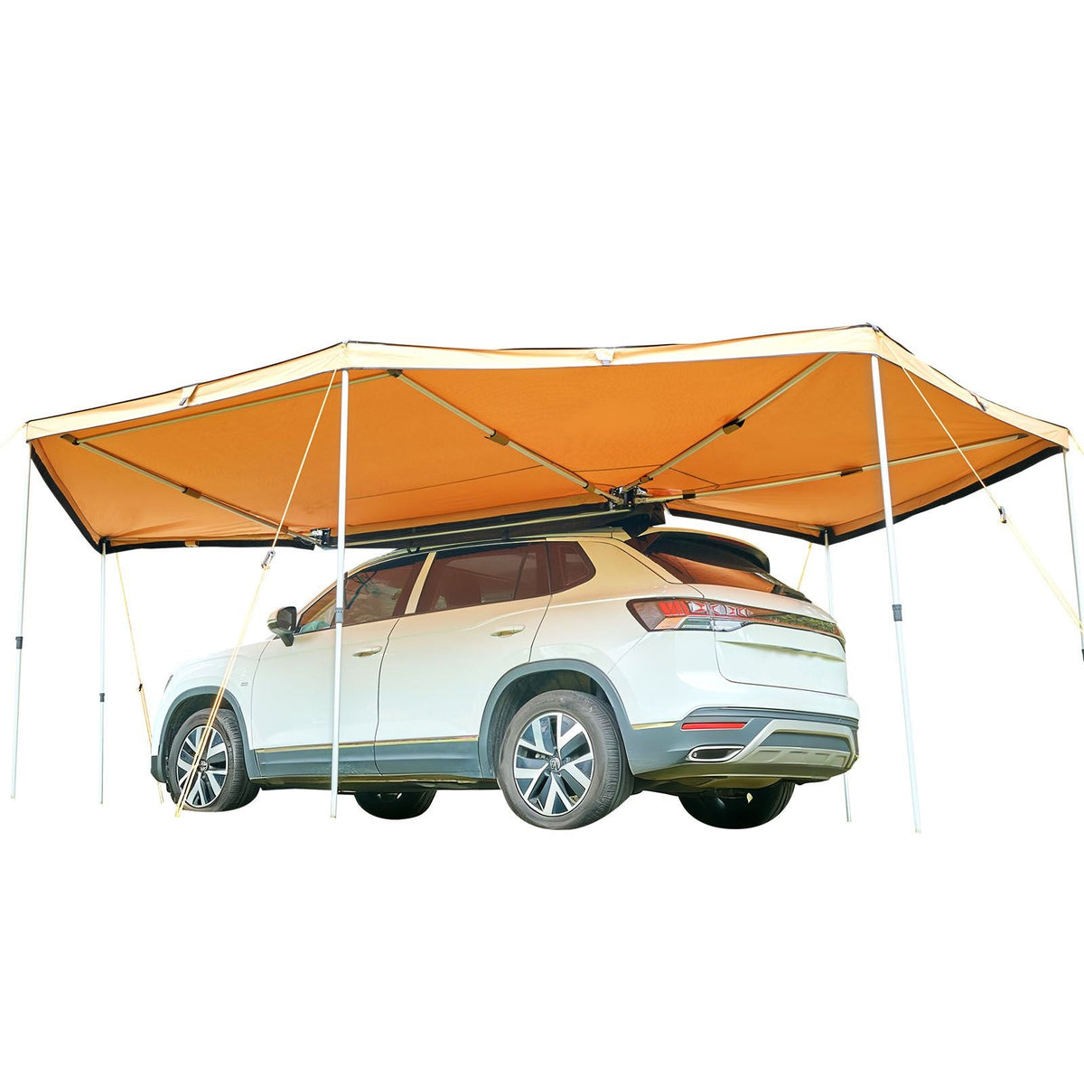 270 Degree Awning with Bulit-in LED Lights, 133 sq.ft Driver Side Vehicle Awning, Waterproof UV50+ Car Side Awnings, All-Weather Free-Standing Overland Awnings Car Shelter for SUV Truck Camping