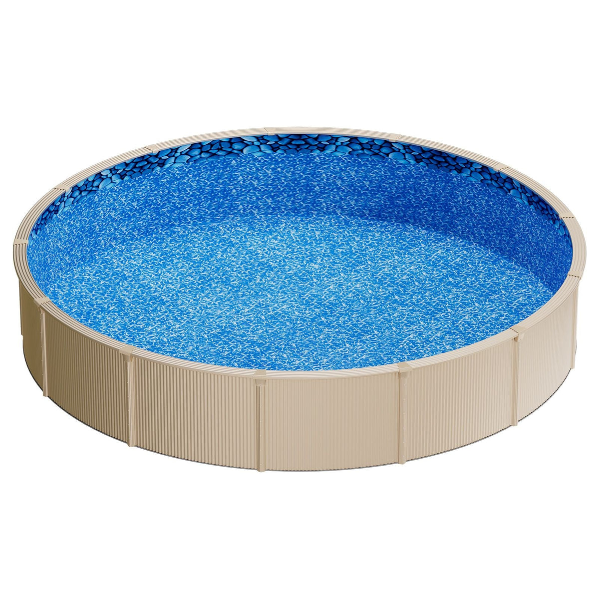 27ft Pool Liner, Round UniBead Swimming Pool Liner for 52 in Wall Height, Premium Vinyl, Easy Install with Leak-Proof Patches, Designed for Steel Sided Above-Ground,Outdoor, Boulder Swirl