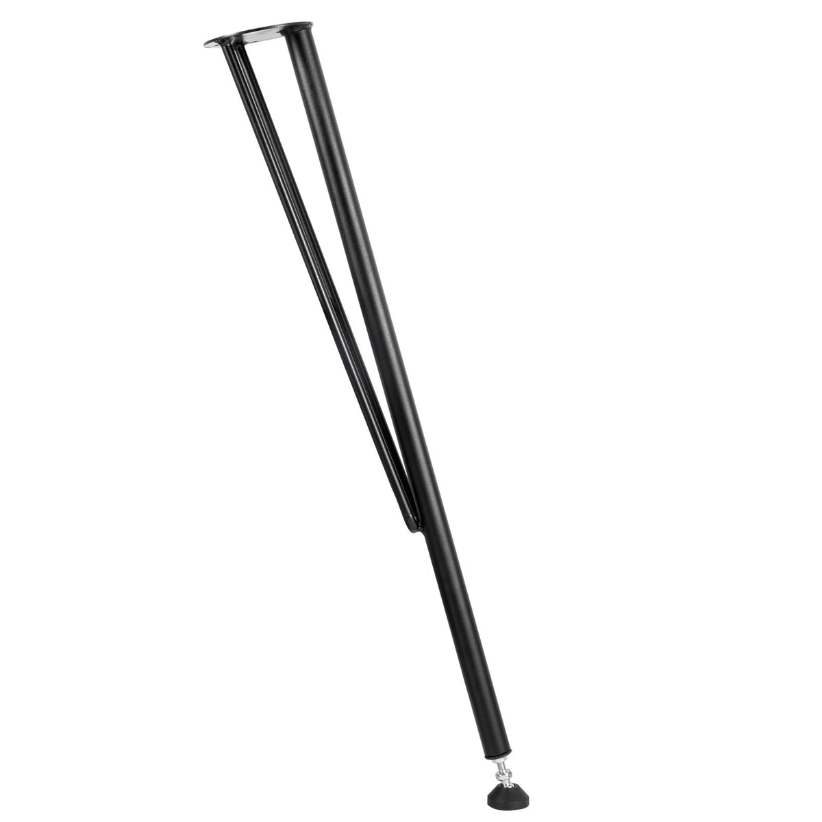 28" Hairpin Desk Legs, 4-Pack, Durable 3-Rod Iron Bench Supports for DIY Tables, Includes Rubber Feet, Black
