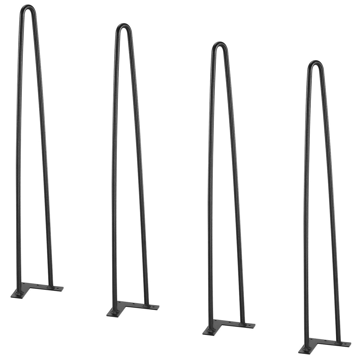 28" Hairpin Furniture Legs, Metal Home DIY Projects for Nightstand, Coffee Table, Desk, 500lbs Load Capacity with Rubber Floor Protectors, Metal Heavy Duty Sturdy Modern Table Legs, 4PCS Black