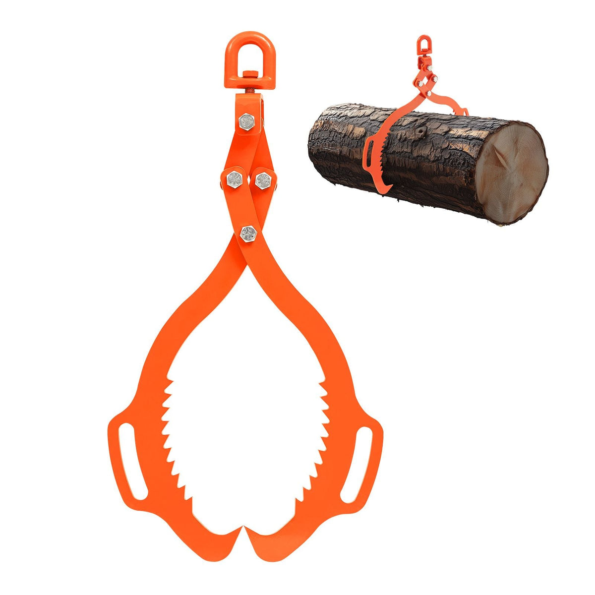 28in Log Lifting Tongs, 2-Claw Log Tongs, Heavy Duty Steel Log Grapple, 1100LBS Lifting Capacity, Swivel Log Graper Timber, Eagle Claw Design, Log Skidding Tongs for Trucks, Tractors, Forklifts