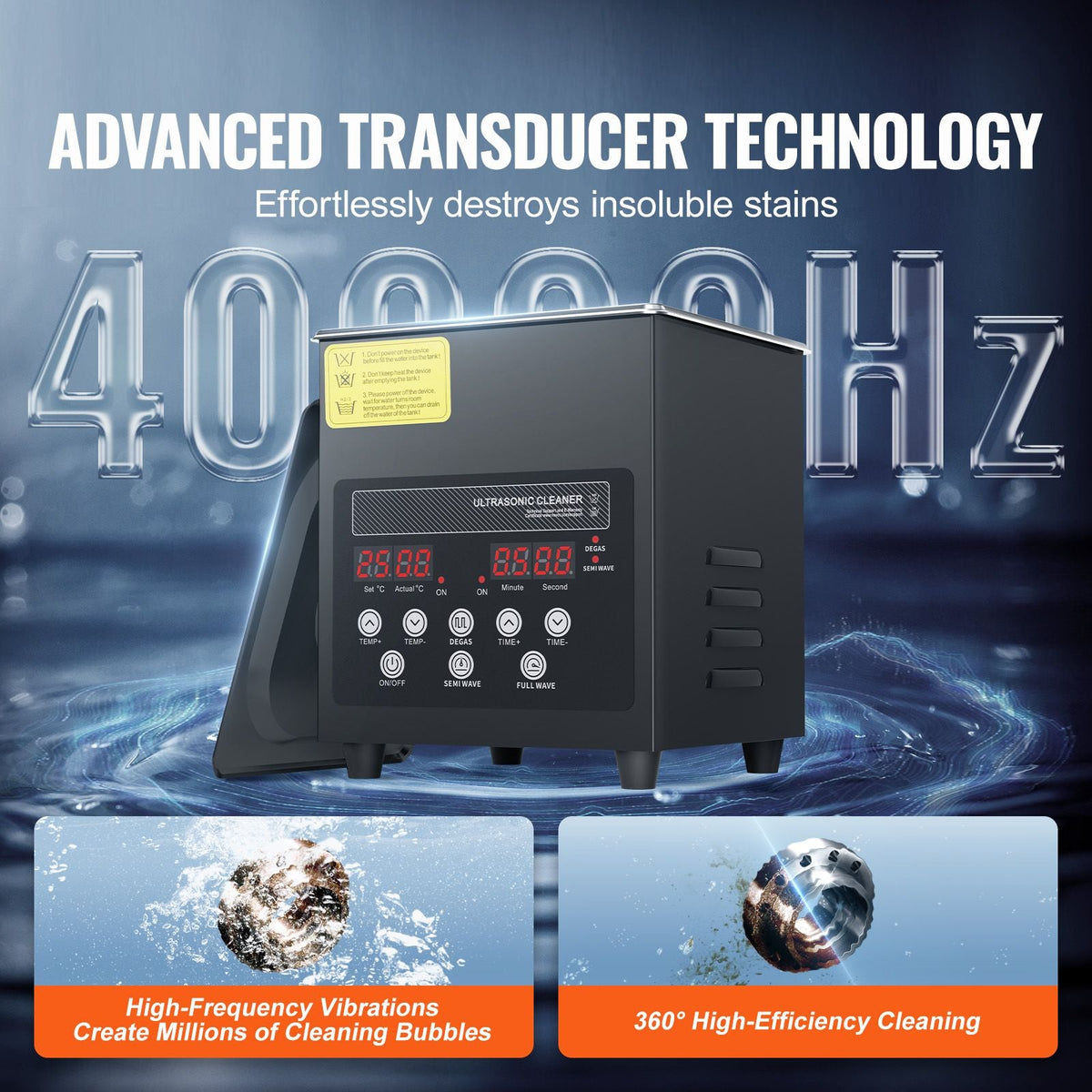 2L Ultra Sonic Cleaner, 60W Digital Sonic Cleaning Machine with Gentle Mode & Upgraded Degassing, 40kHz Ultrasound Cleaner Machine with Heater & Timer for Jewelry, Glasses, Tools, Retainer