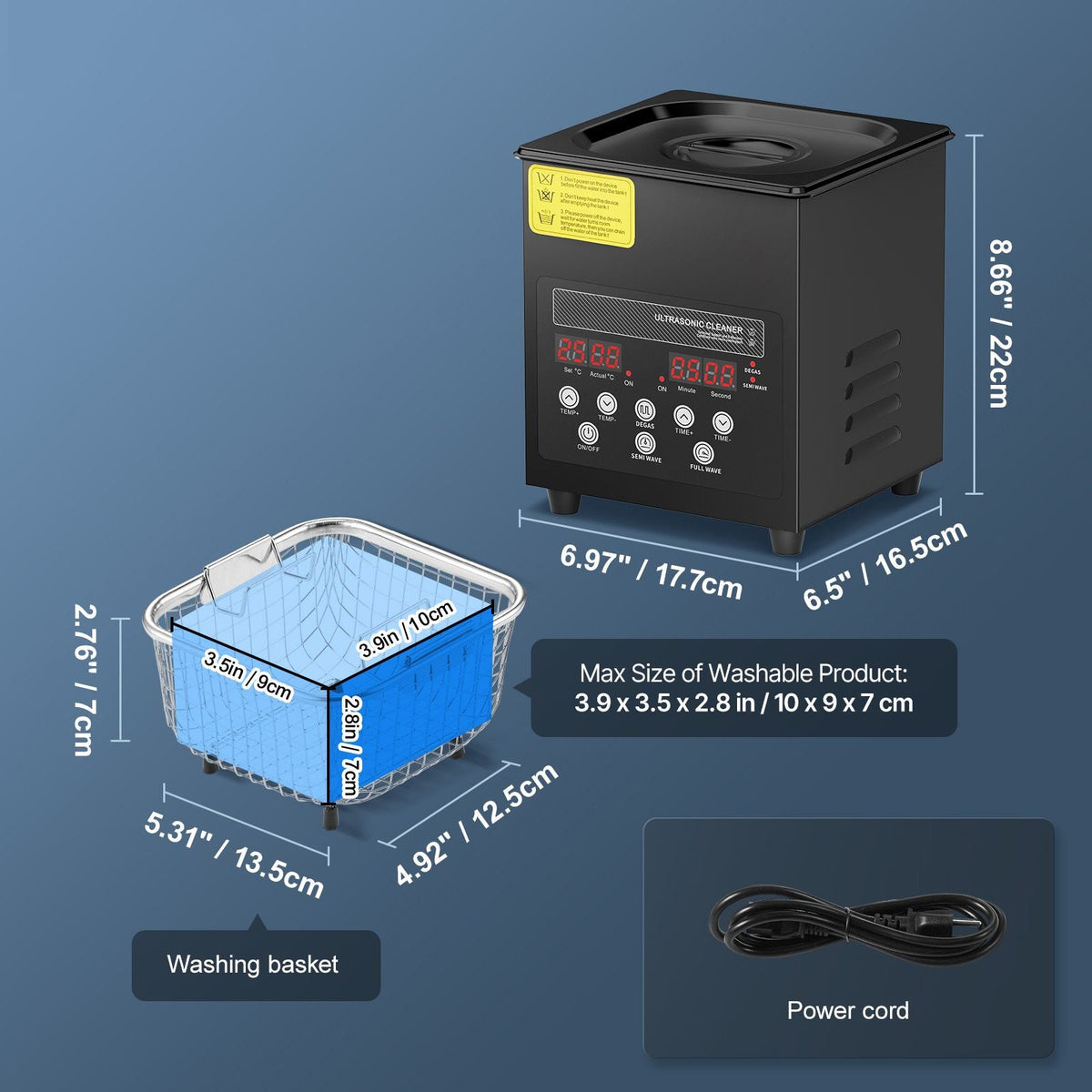 2L Ultra Sonic Cleaner, 60W Digital Sonic Cleaning Machine with Gentle Mode & Upgraded Degassing, 40kHz Ultrasound Cleaner Machine with Heater & Timer for Jewelry, Glasses, Tools, Retainer