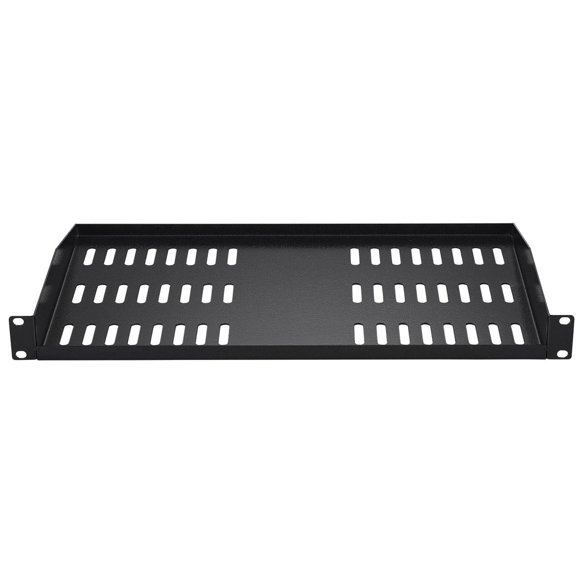 2PCS 1U Server Rack Shelf, 10"/254 mm Depth, 50 lbs Max Load Capacity Vented Cantilever or Wall Mount Rack Mount Shelf with Tray, Good Air Circulation for 19" Network Cabinet or Equipment Rack