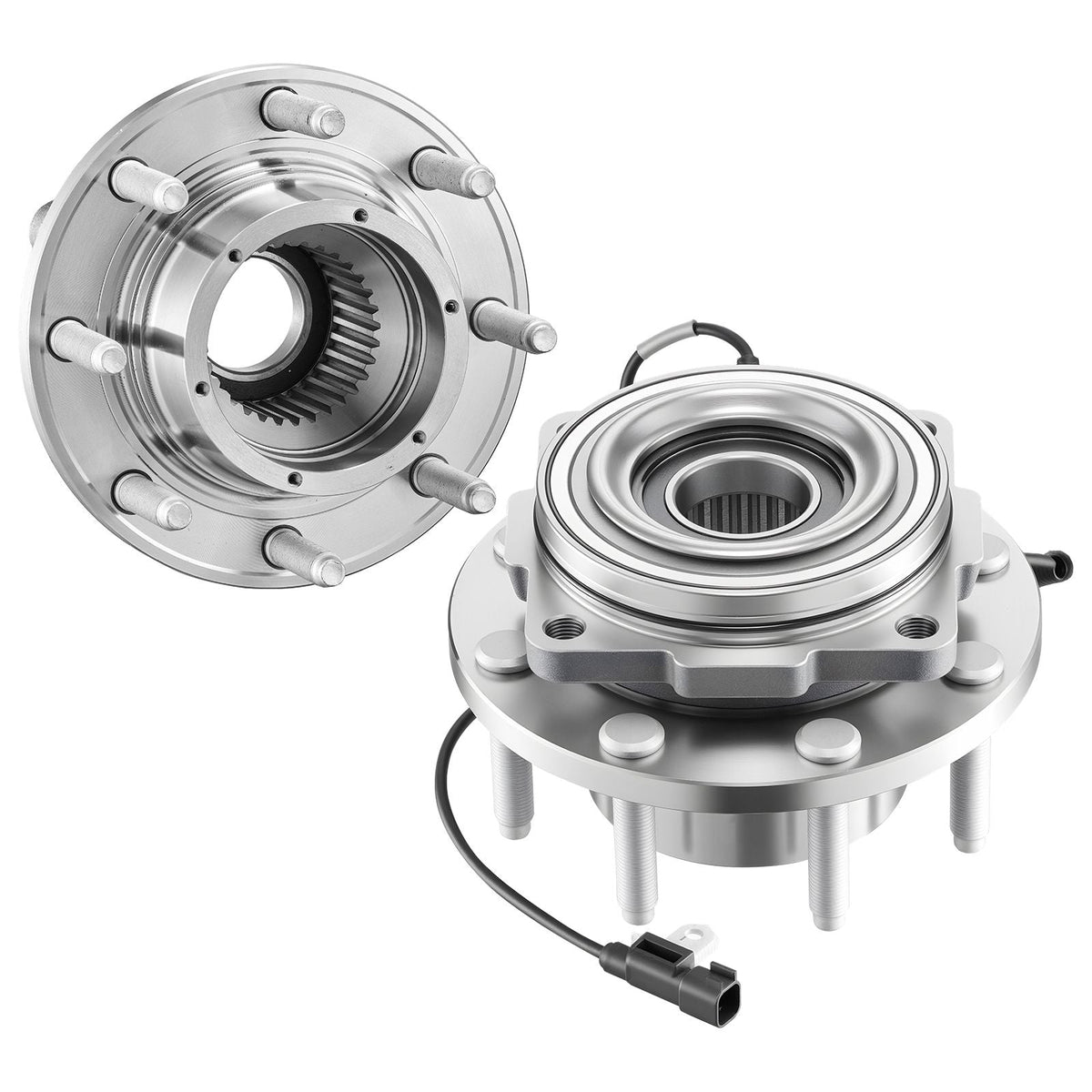 2PCS Front Wheel Bearing & Hub Assembly Fit for 2016 Ford F-250 Super Duty Base King Ranch Lariat Platinum XL Crew Cab Pickup 4-Door OEM 515130, Wheel Bearing Hub Assembly Set with ABS Sensor