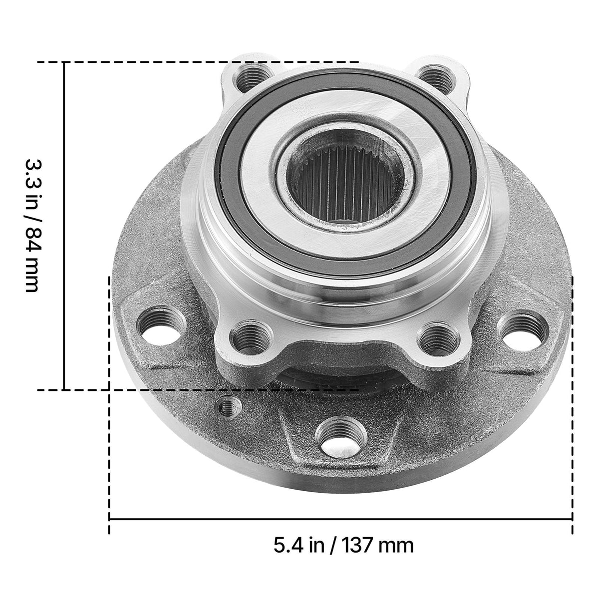 2PCS Front Wheel Bearing & Hub Assembly Fit for 2018 Audi Q3 Komfort Premium Plus Sport Utility 4-Door Volkswagen Beetle Coast Convertible 2-Door 2.0L OEM 513253, Wheel Bearing Hub Assembly Set