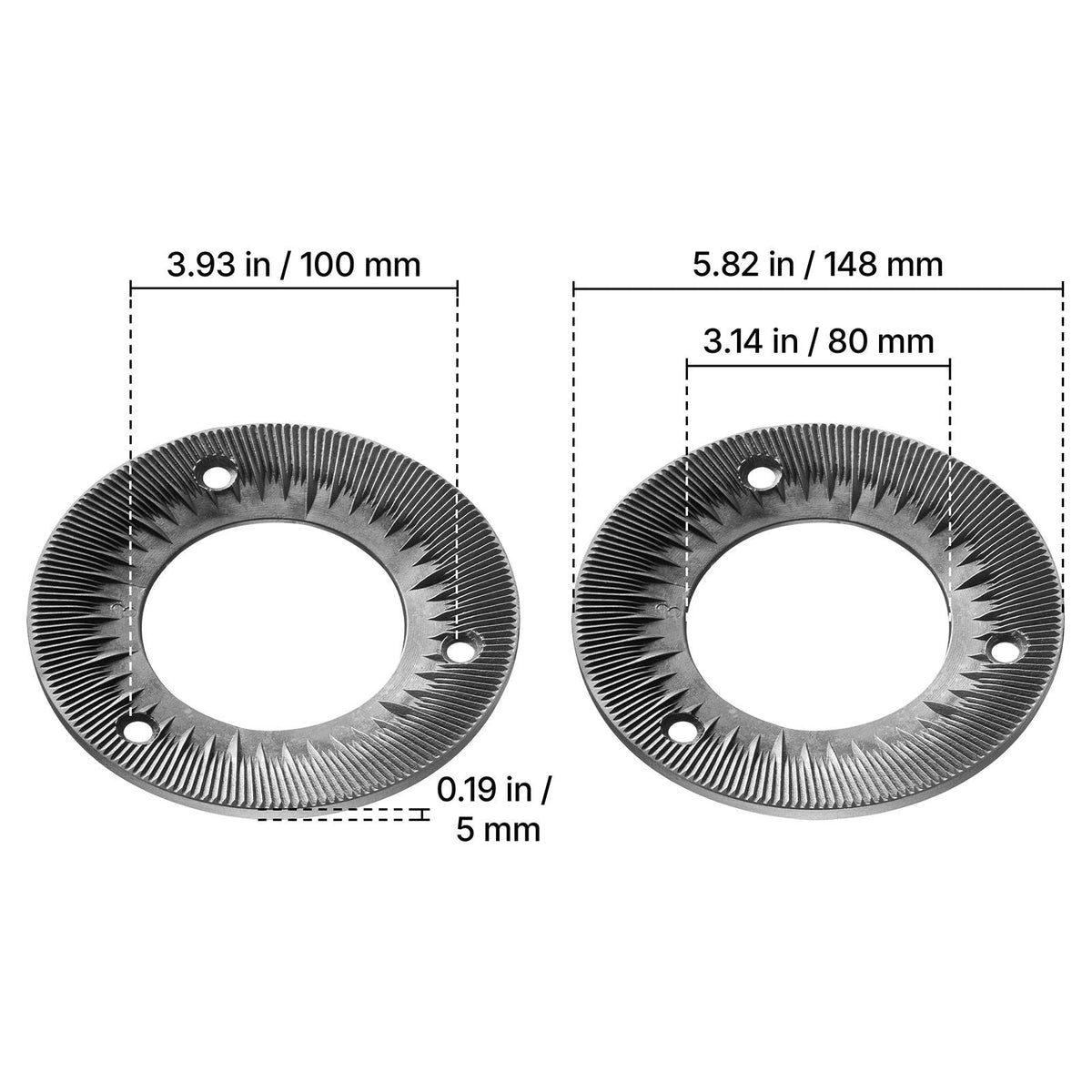 2PCS Grinding Sheets for Electric Grain Mill Grinder, Cast Iron Dry Grinding Discs, Replacement Grinding Plates Compatible with GM-001, GM-002, GM-003 Corn Spice Mill Grinder