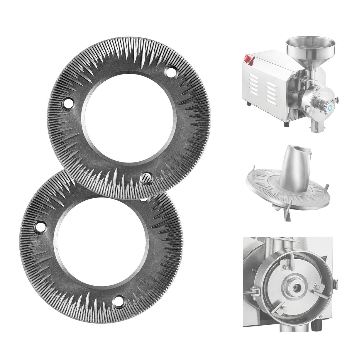 2PCS Grinding Sheets for Electric Grain Mill Grinder, Cast Iron Dry Grinding Discs, Replacement Grinding Plates Compatible with HN-2200, HN-3000 Corn Spice Mill Grinder