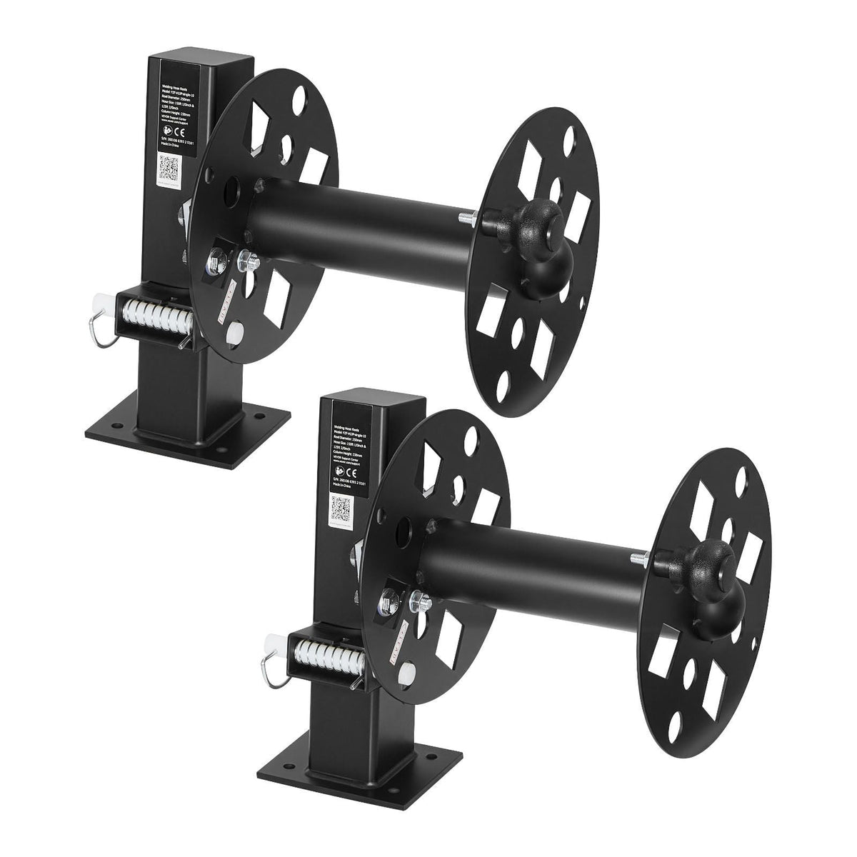 2PCS Heavy Duty Welding Cable Reels, Welding Cable Lead Reels for 150FT 1/0 & 125FT 2/0 Cable, Powder-Coated Steel Reel with Locking Pin for Service Trucks, Fleet Maintenance, Jobsites