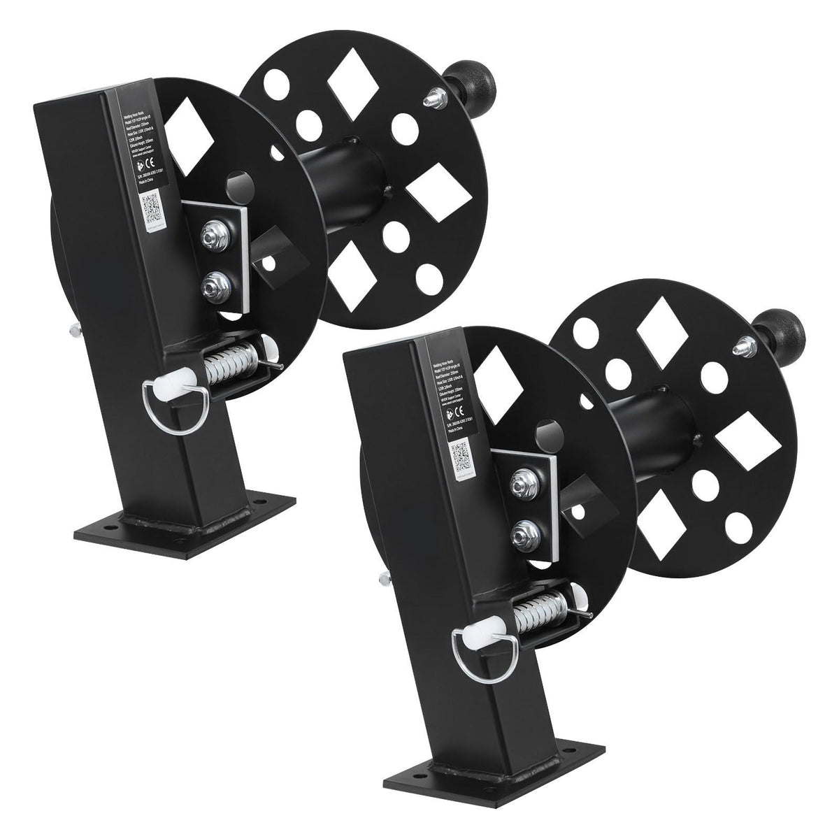 2PCS Heavy Duty Welding Cable Reels, Welding Cable Lead Reels for 150FT 1/0 & 125FT 2/0 Cable, Powder-Coated Steel Reel with Locking Pin for Service Trucks, Fleet Maintenance, Jobsites