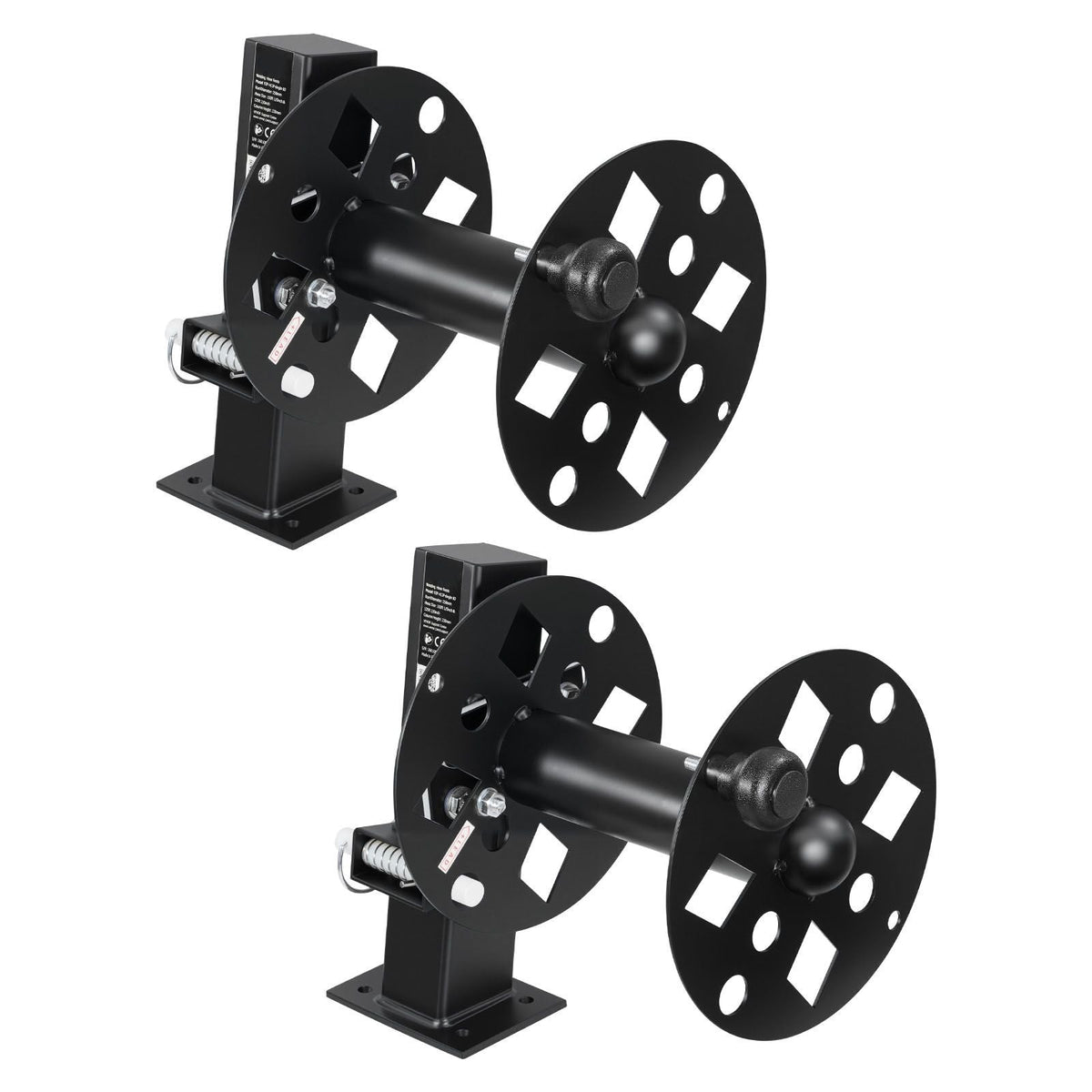 2PCS Heavy Duty Welding Cable Reels, Welding Cable Lead Reels for 150FT 1/0 & 125FT 2/0 Cable, Powder-Coated Steel Reel with Locking Pin for Service Trucks, Fleet Maintenance, Jobsites