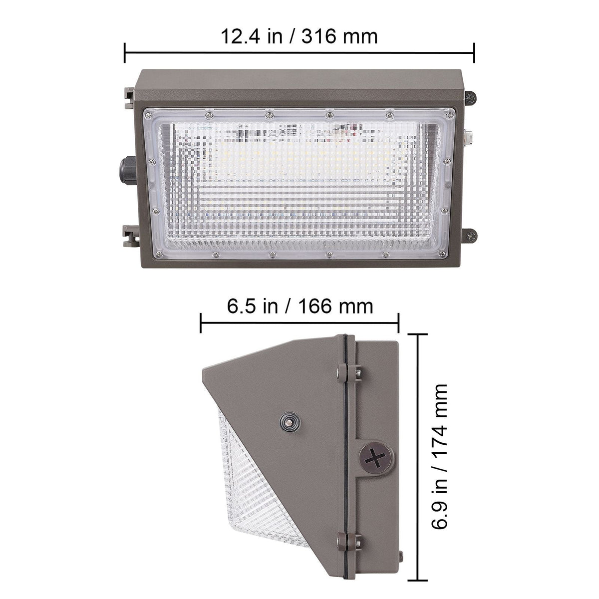 2PCs LED Wall Pack Lights, 100W 10800LM, 5000K Commercial Outdoor Lights Security Lighting Fixture, with Intelligent Light Sensing 180 LED beads Energy Saving for Garages Yards, IP65 Waterproof
