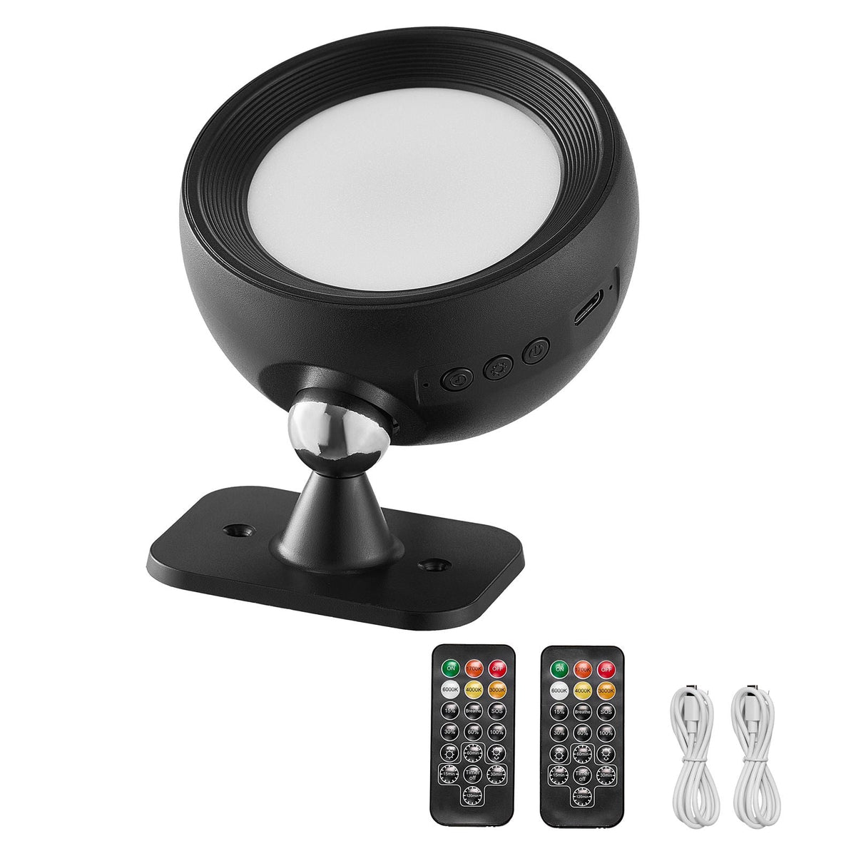 2PCS LED Wall Sconces, Rechargeable Battery Operated Wall Sconces Lamps with Remote Control, 360° Rotation Dimmable Wireless Wall Lights with Adjustable Color Temps, Brightness & 4-Level Timer
