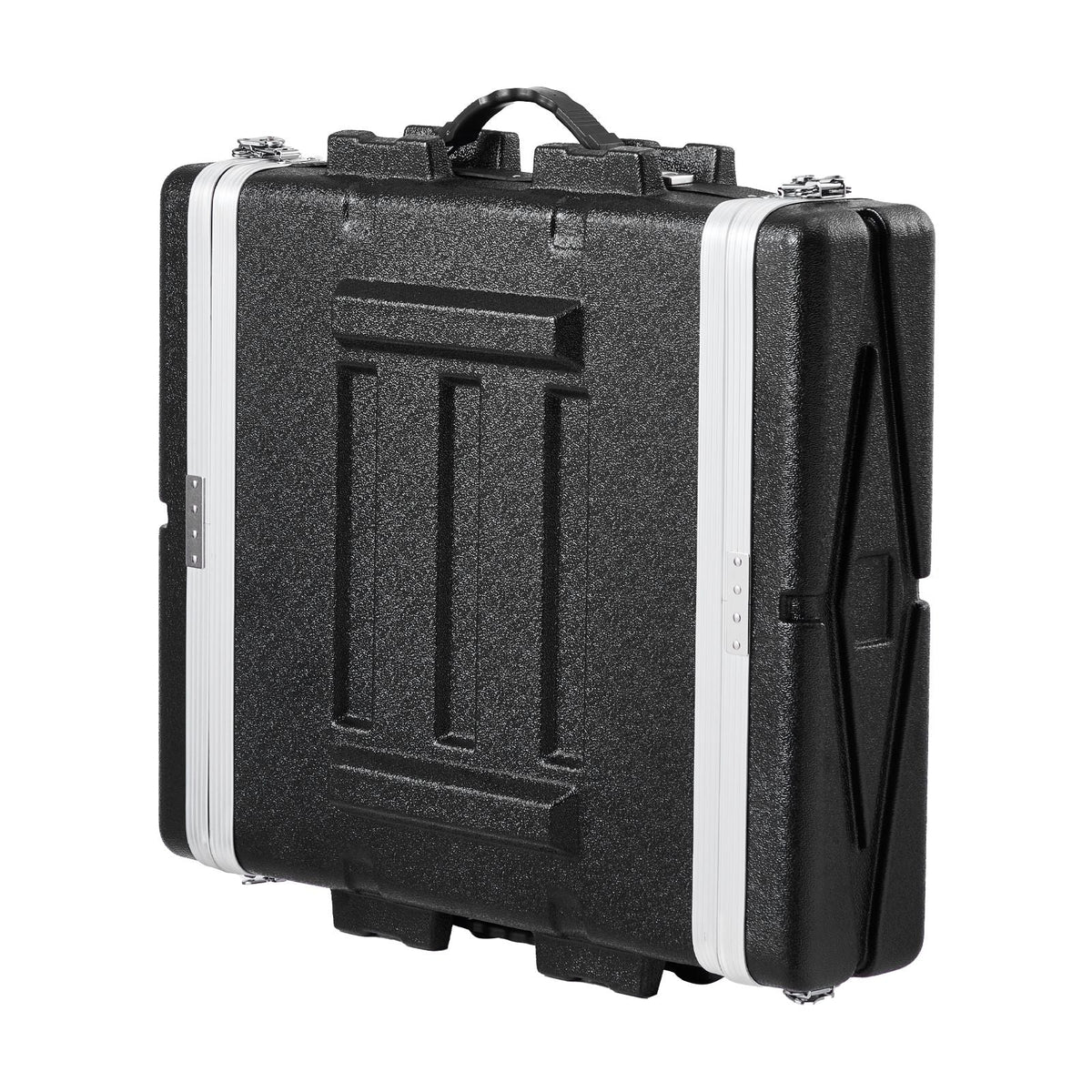 2U Rack Case, Standard 19 in Depth, Server Rack Cabinet with ABS Construction Handle Heavy-Duty Twist Butterfly Latches, Detachable Front & Back Panels, for Amps, Mixers, Microphone Receivers