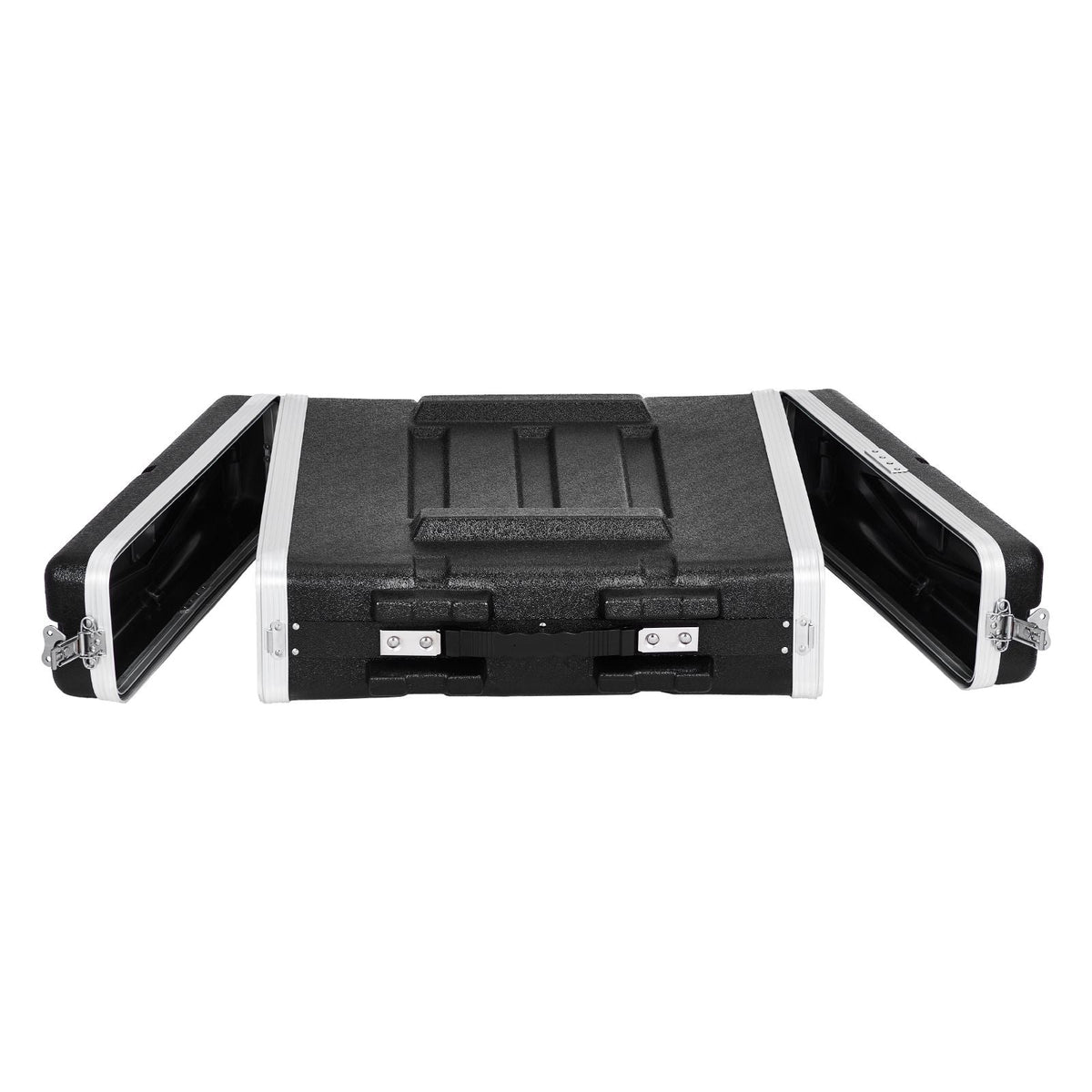 2U Rack Case, Standard 19 in Depth, Server Rack Cabinet with ABS Construction Handle Heavy-Duty Twist Butterfly Latches, Detachable Front & Back Panels, for Amps, Mixers, Microphone Receivers