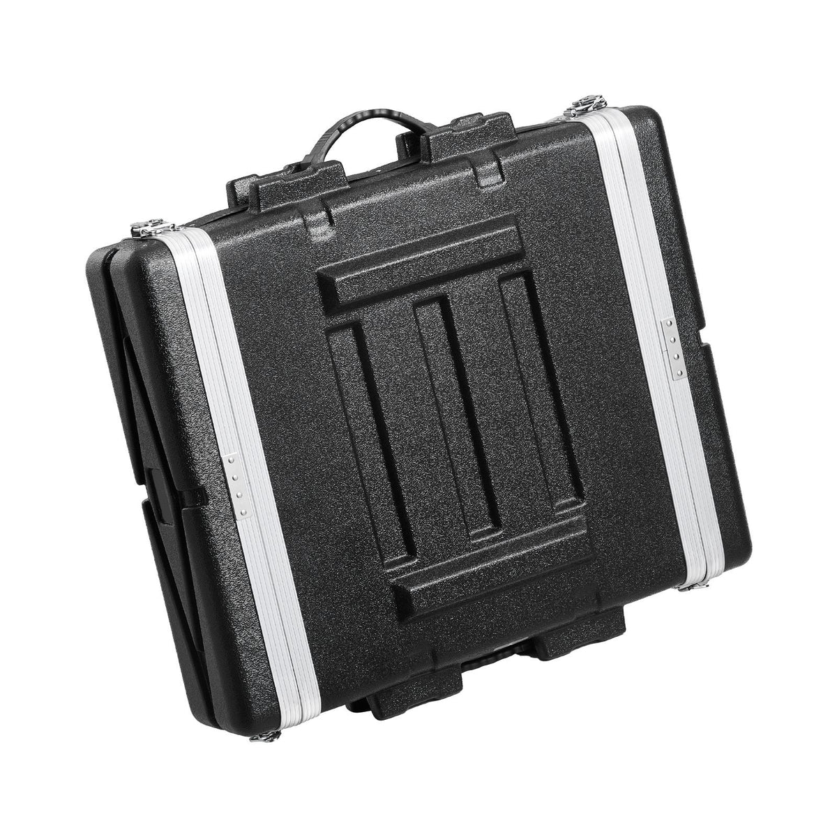 2U Rack Case, Standard 19 in Depth, Server Rack Cabinet with ABS Construction Handle Heavy-Duty Twist Butterfly Latches, Detachable Front & Back Panels, for Amps, Mixers, Microphone Receivers