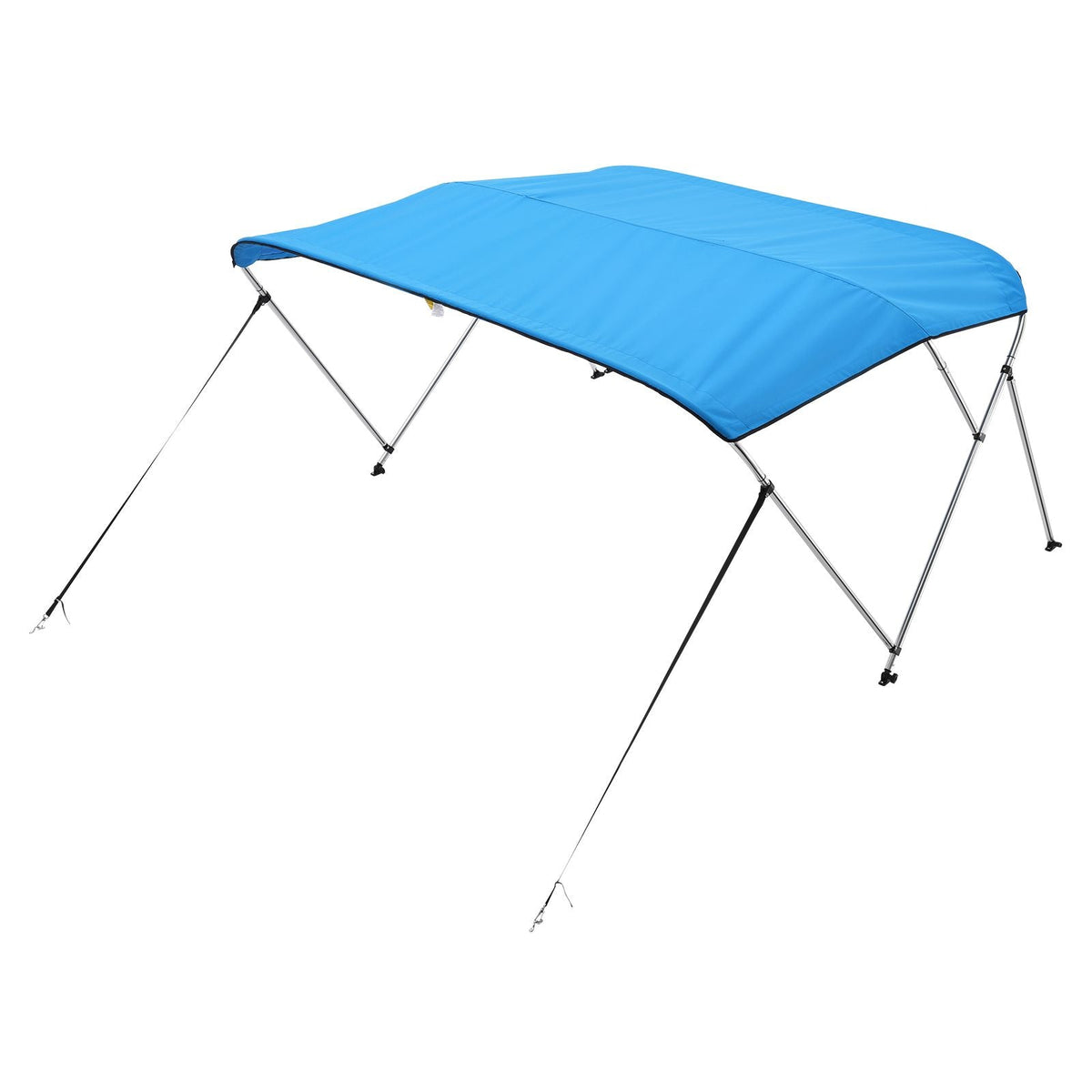3 Bow Boat Bimini Tops, 600D Polyester Canopy with Aluminum Alloy Frame, Waterproof & Sun Shade Boat Awning Canopy with Storage Bag, 2 Support Poles, 4 Straps, 6'Lx(67"-72")Wx46"H, Pacific Blue
