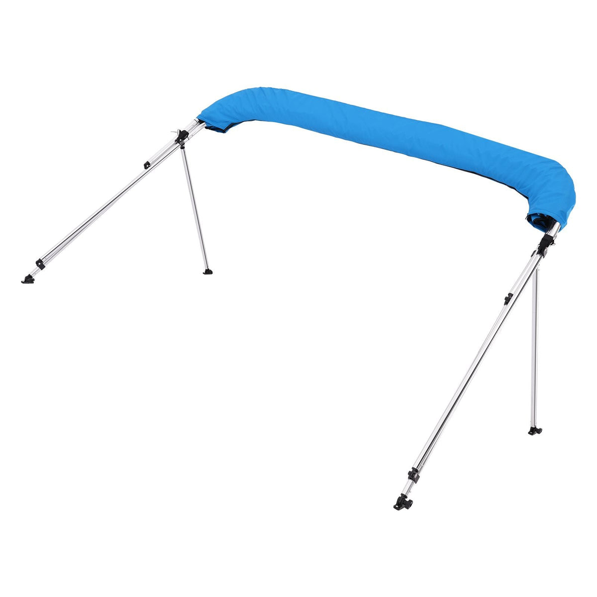 3 Bow Boat Bimini Tops, 600D Polyester Canopy with Aluminum Alloy Frame, Waterproof & Sun Shade Boat Awning Canopy with Storage Bag, 2 Support Poles, 4 Straps, 72"Lx(85"-90")Wx46"H, Pacific Blue