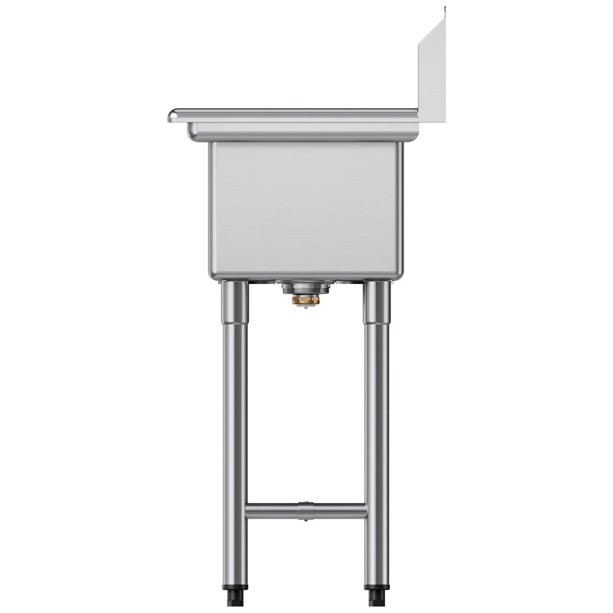 3 Compartment Sink, 18-Gauge 304 Stainless Steel, 10" x 14" x 10" Bowl Size, 3 Bay Commercial Kitchen Prep & Utility Sink with 2 Drainboards and Backsplash for Restaurant, Food Truck & Home Use