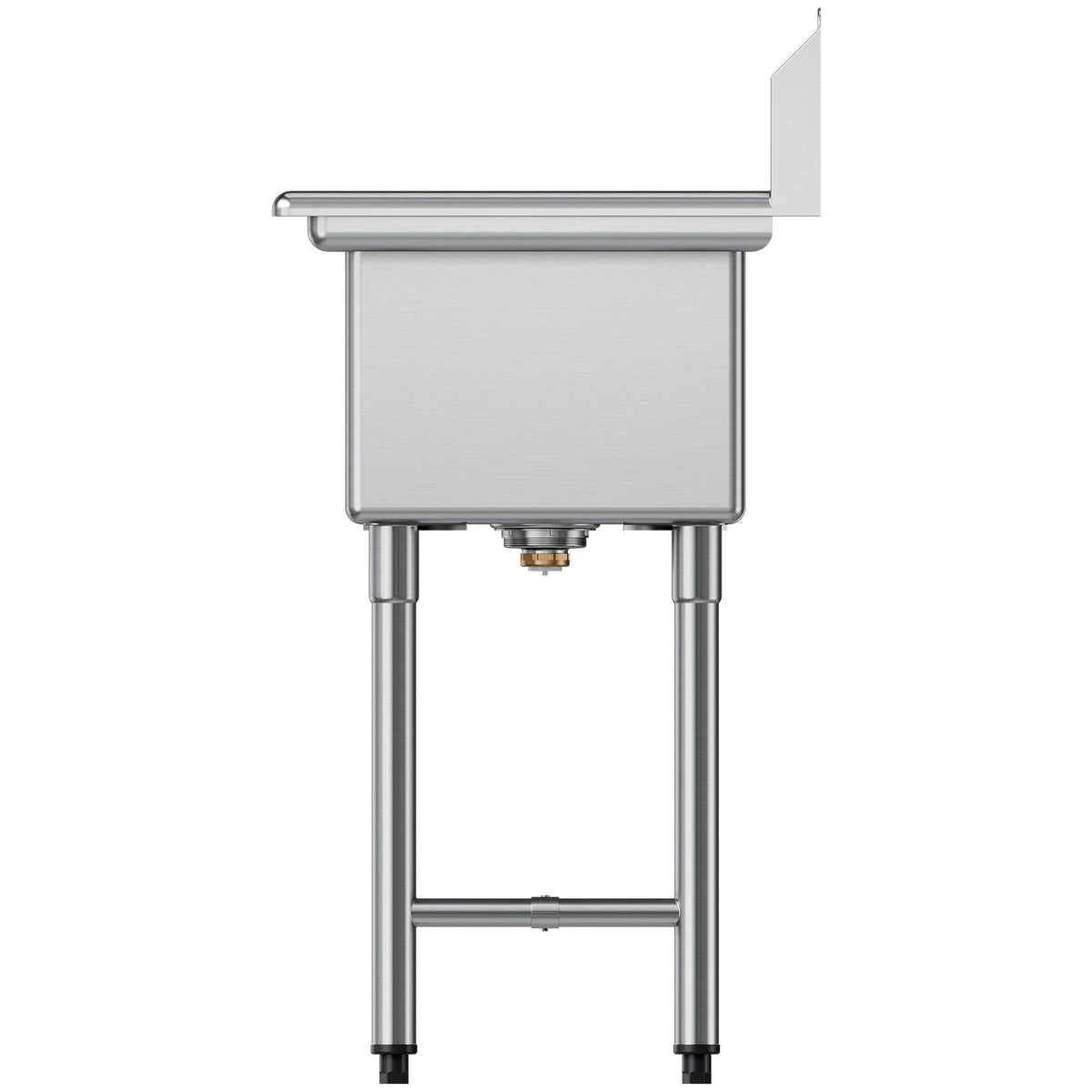 3 Compartment Sink, 18-Gauge 304 Stainless Steel, 14" x 16" x 11" Bowl Size, 3 Bay Commercial Kitchen Prep & Utility Sink with 2 Drainboards and Backsplash for Restaurant, Food Truck & Home Use